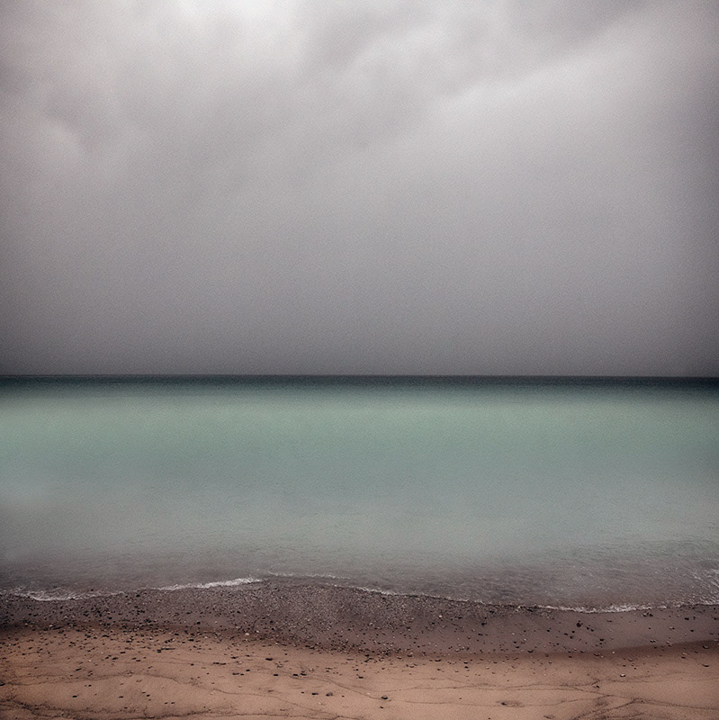 The Rain moves in across the lake at Sleeping Bear Point, Glen Haven, Michigan