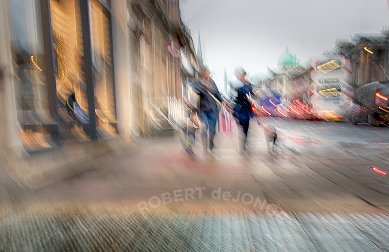 along Princes Street in Edinburgh