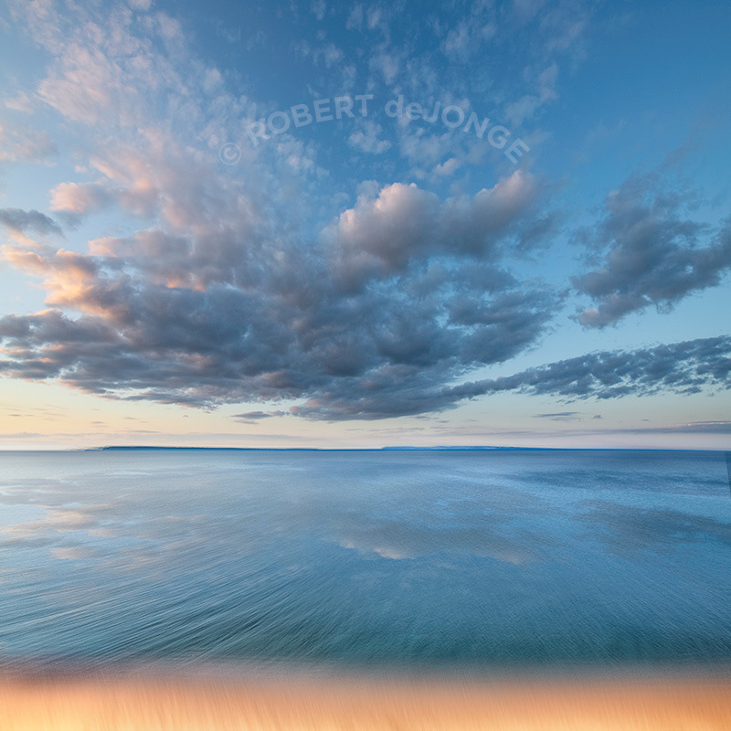 An impressionist impression of the Manitou Passage from Sleeping Bear point.