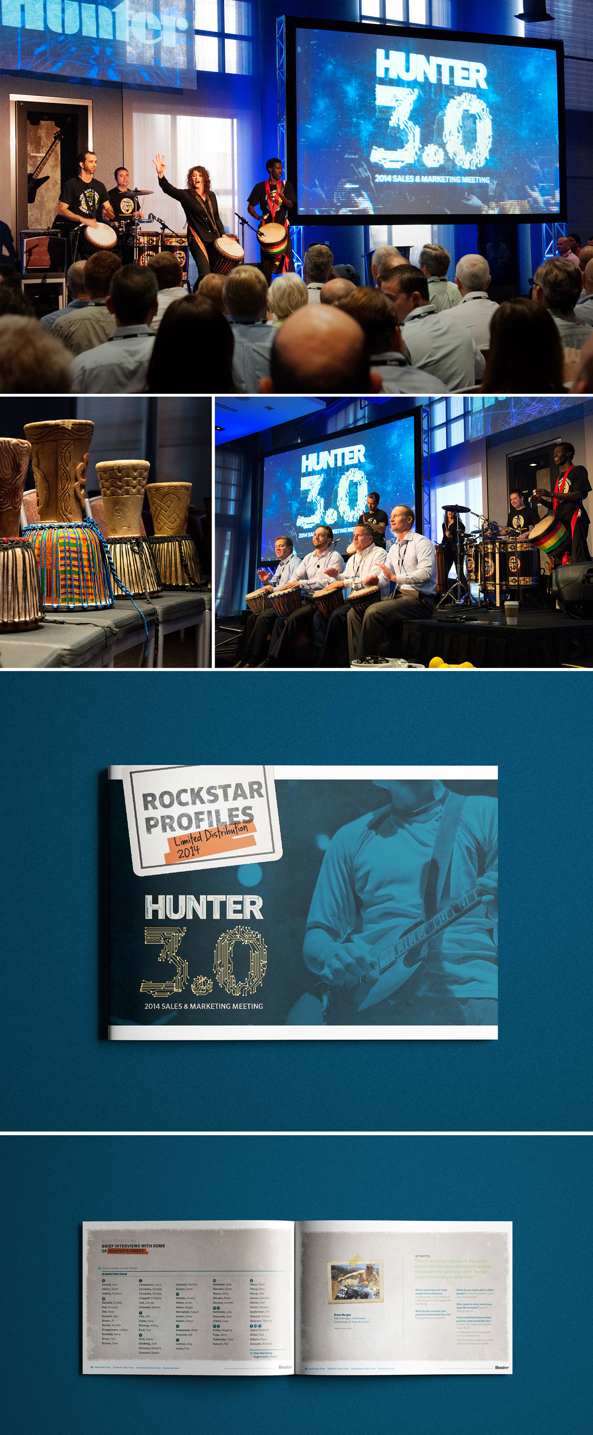 Hunter 3.0 Sales conference logo and materials designed by Abby Miller. Photography by Michelle Zurowski