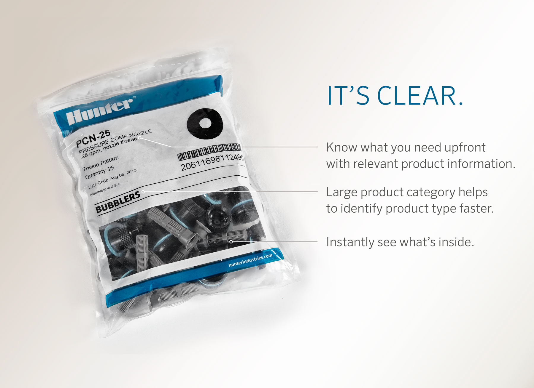 Hunter Industries Distributor Packaging—bag art