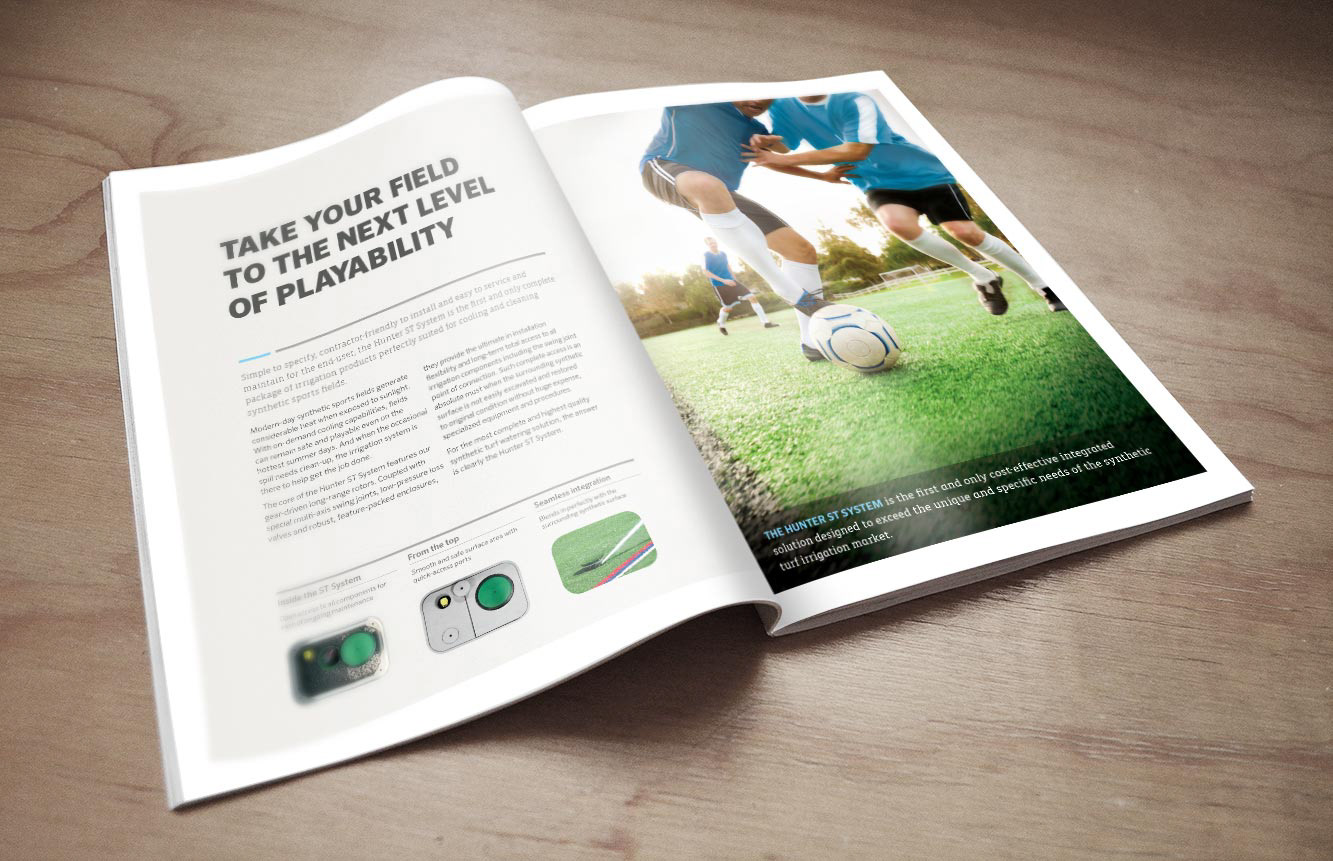 Hunter Industries ST System marketing brochure. Designer: Abby Miller