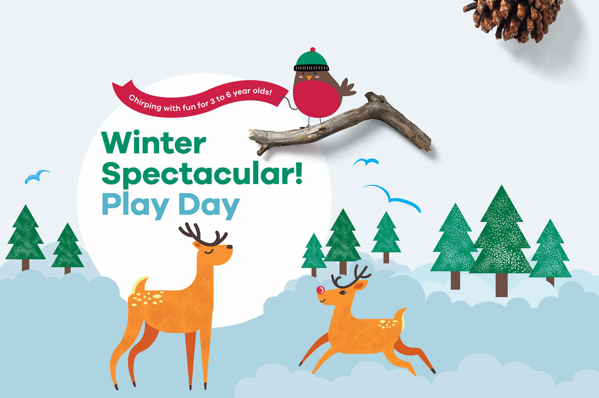 Encinitas Country Day School (ECDS) Winter Spectacular Play Day. Design and Illustration by Abby Miller.