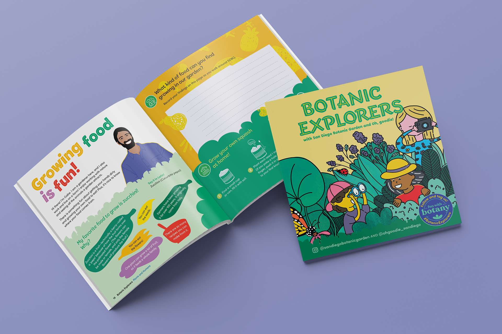 Growing Food is Fun! Client, San Diego Botanic Garden. Illustration and design by Abby Miller.
