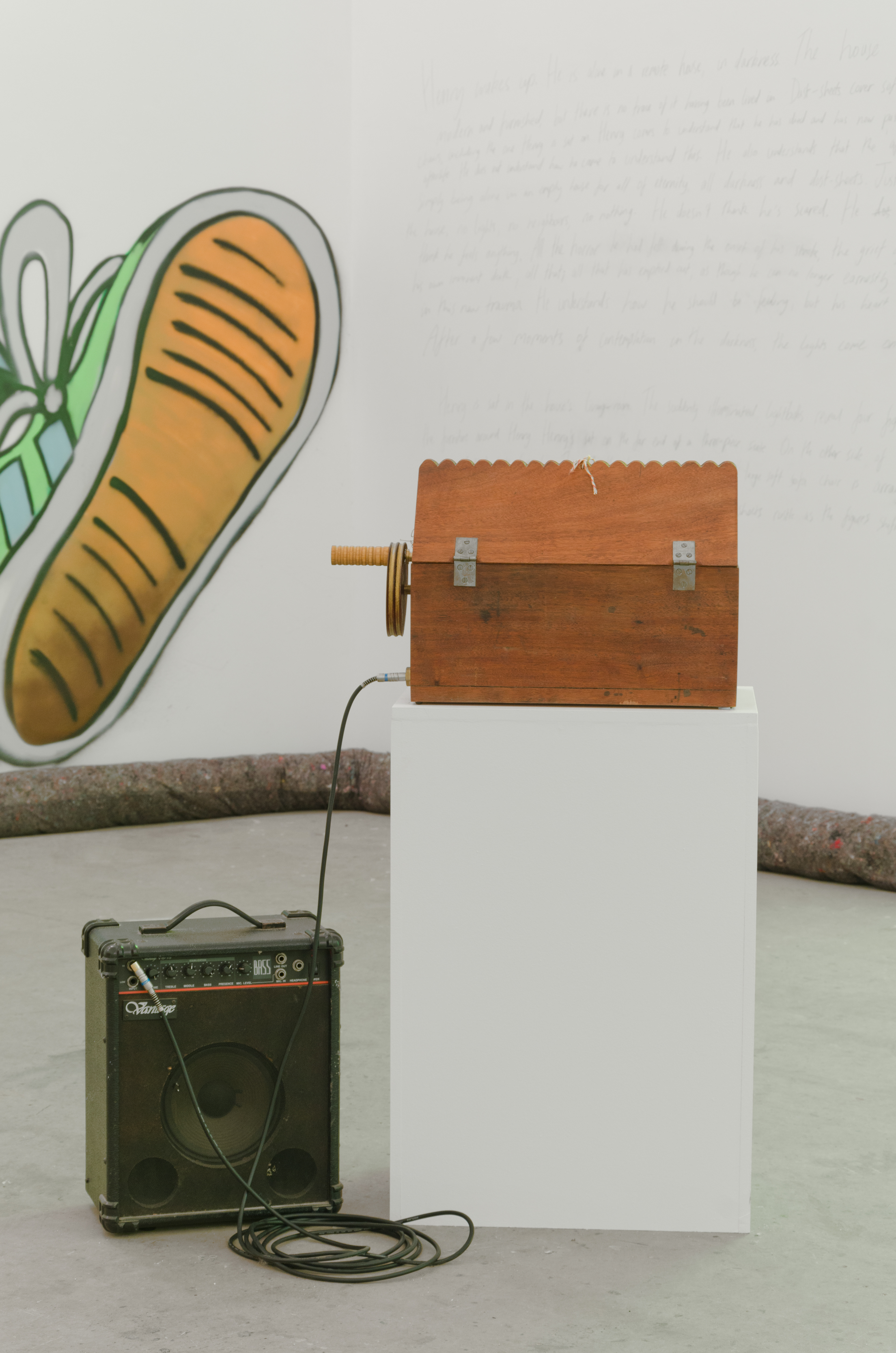 Positiv Churches 1 to 3; Joseph Lewis, 2013; Wood, brass and gut, 3 rudimentary hurdy gurdys tuned by ear; dimensions variable