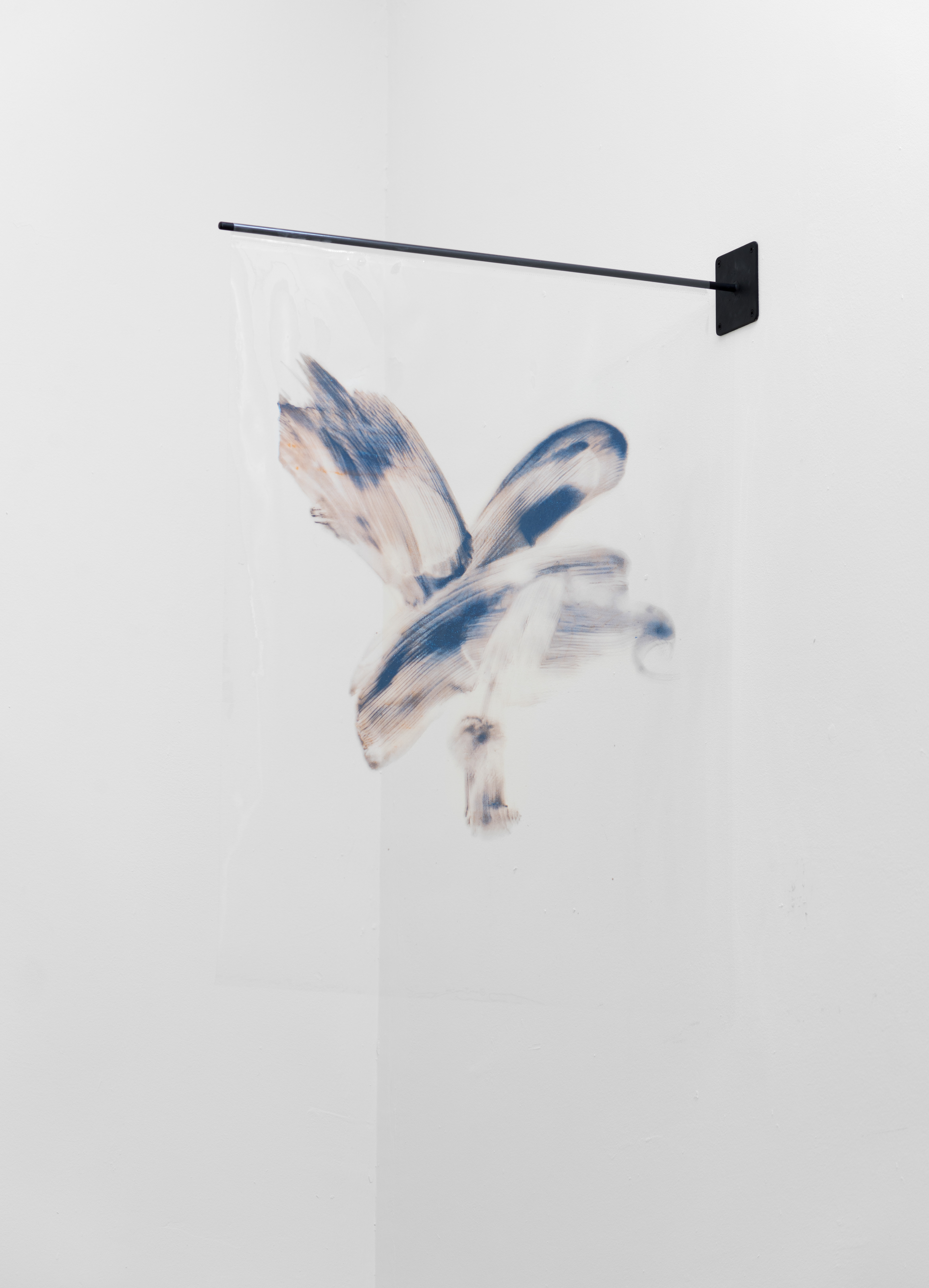 Hoist! (The mark of the millennial); Grace Woodcock, 2017; mixed media; 100 × 1 × 70cm