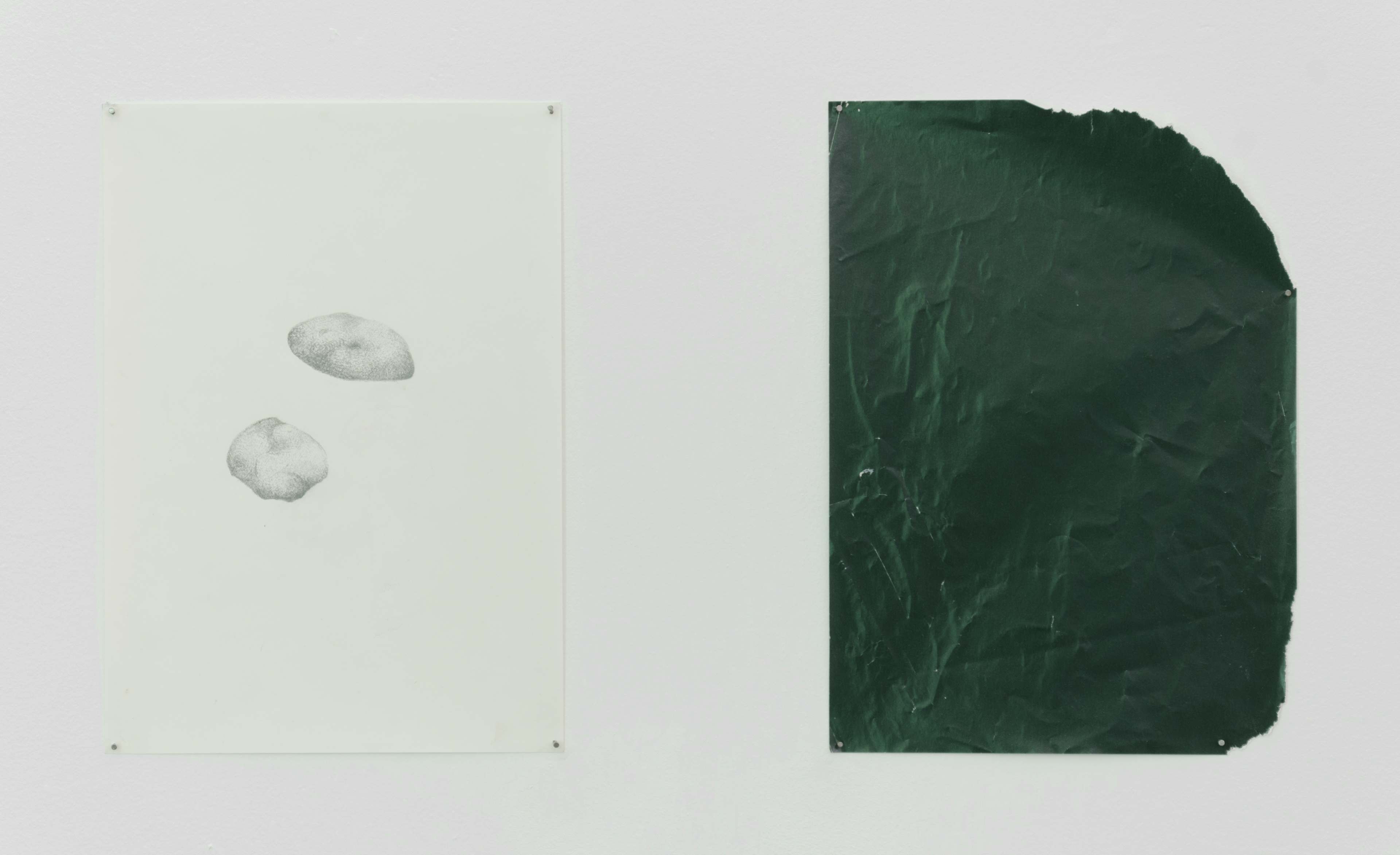 Excavation; Clare Rees-Hales, 2013; Graphite, paper; 29.7 × 21cm [×2]