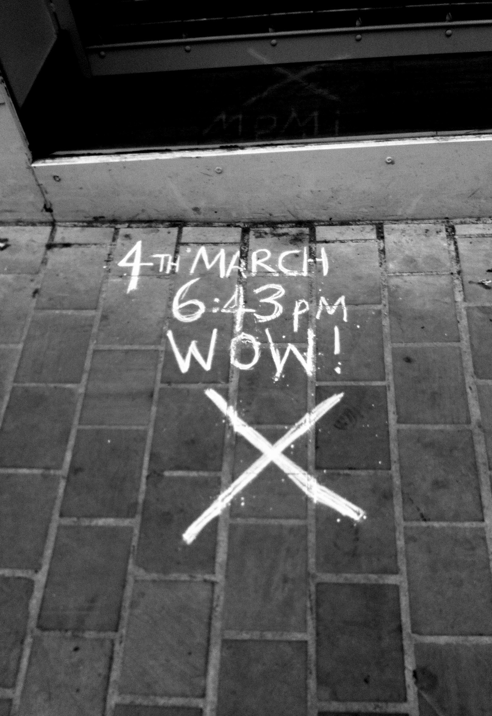 Mapping The streets of Leeds; Jennifer Morgan, 2013; chalk markings (various locations)