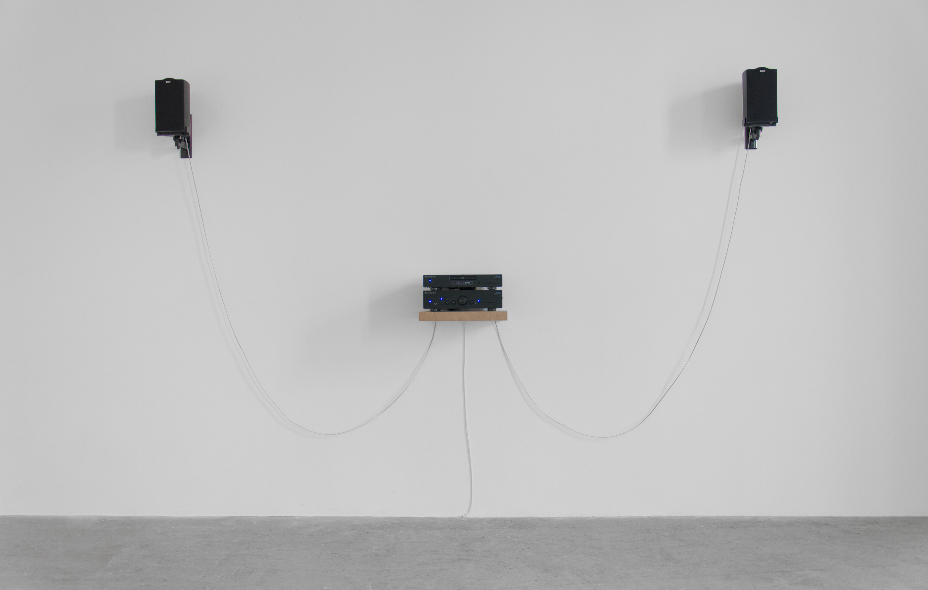 Proposal No.3 Jukebox; Levin Haegele and Peter Liversidge, 2012–2013; 126 single track CD-Rs, amplifier, CD player, speakers; dimensions variable