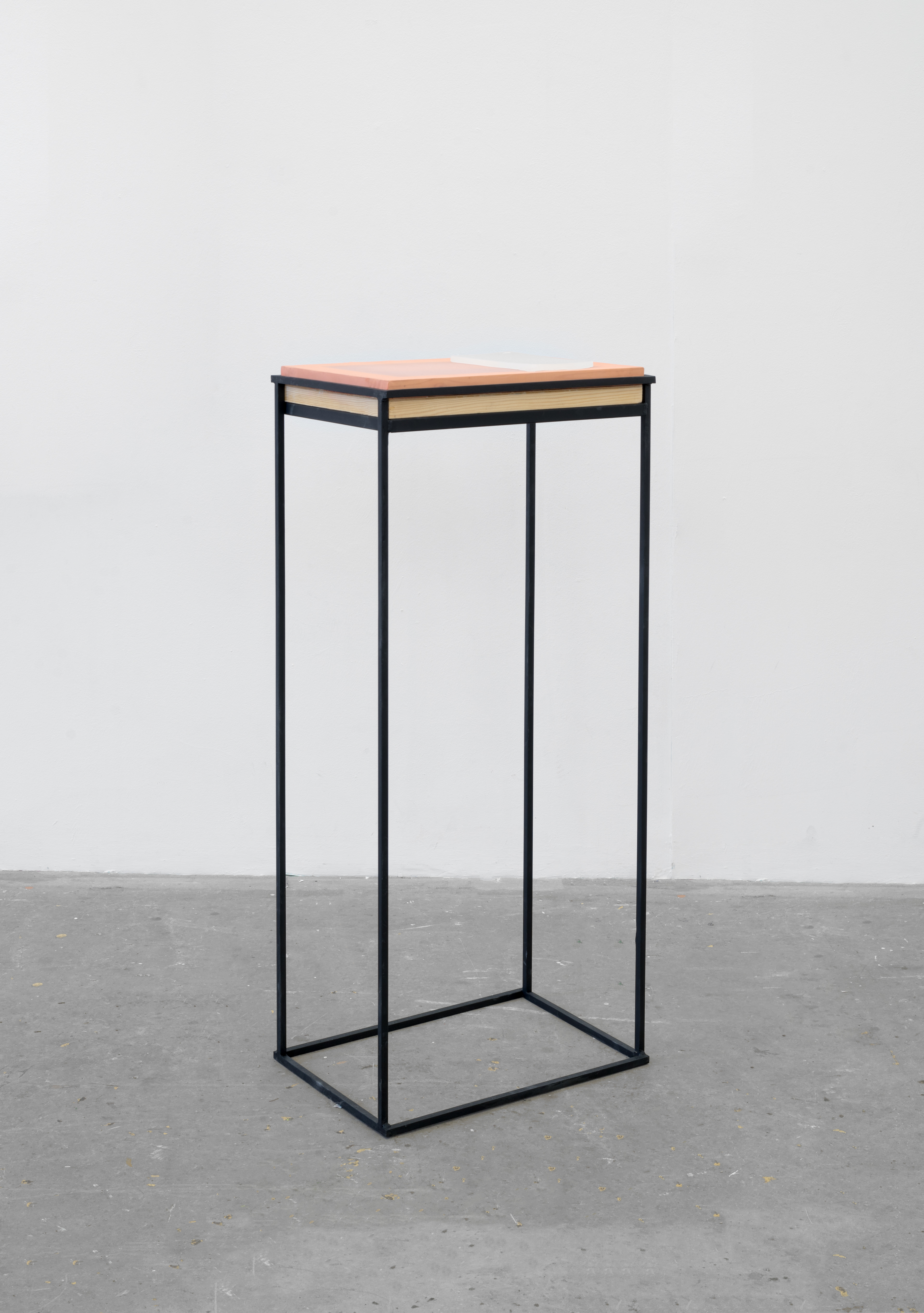 Hold; Grace Woodcock, 2016; oil on board, wax, mesh and steel; 112 × 49.5 × 35cm