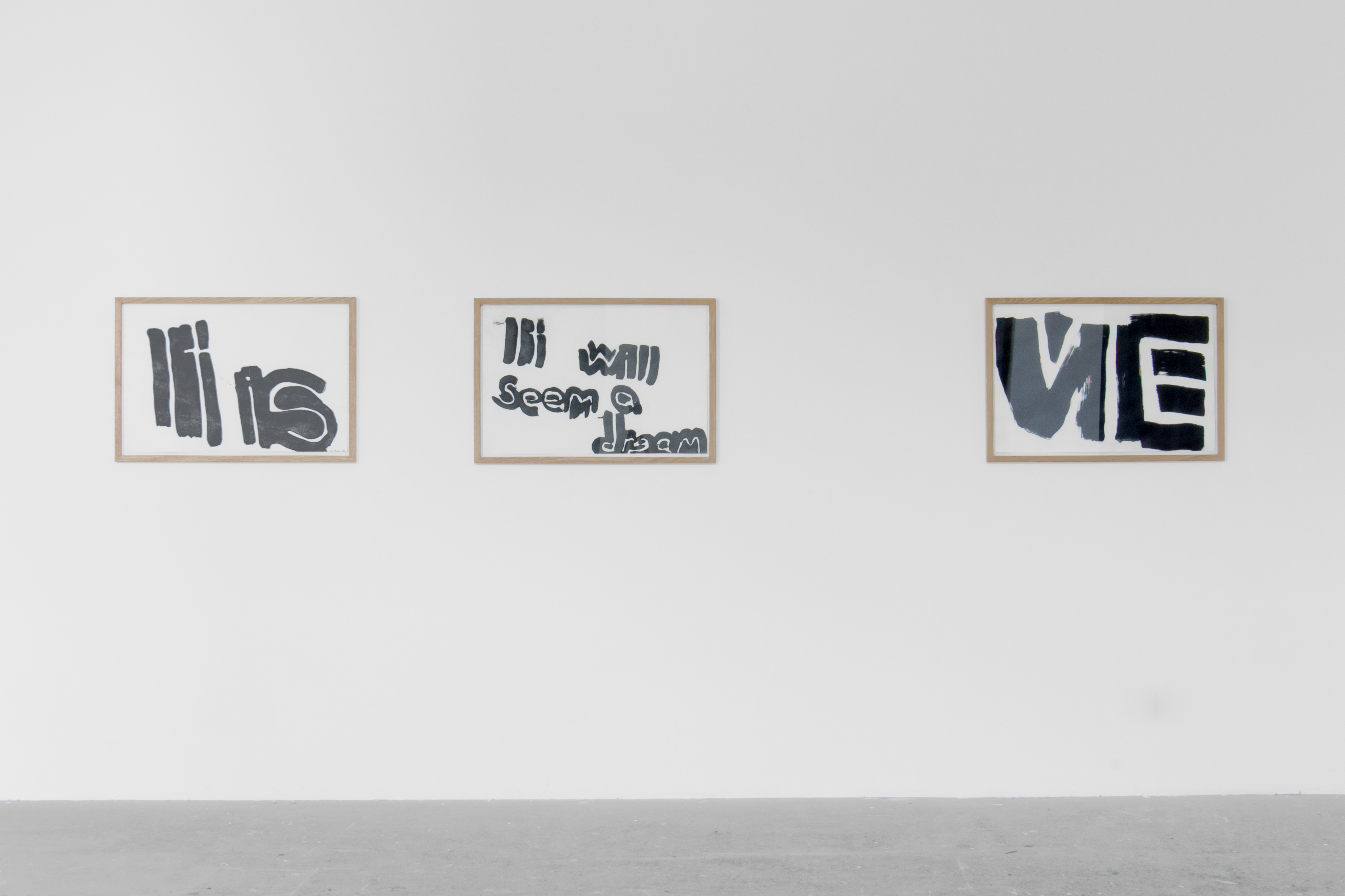 It is / It will seem a dream / Vie; Juan Cruz, 2013; carborundum print; each 49 × 75cm