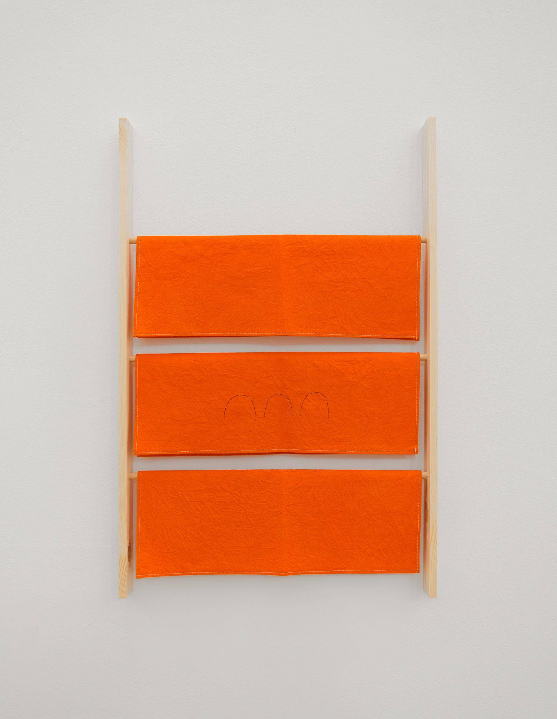 Dean Hughes, 2013; stitched hand dyed calico, wood; 64 × 42 × 4.5cm