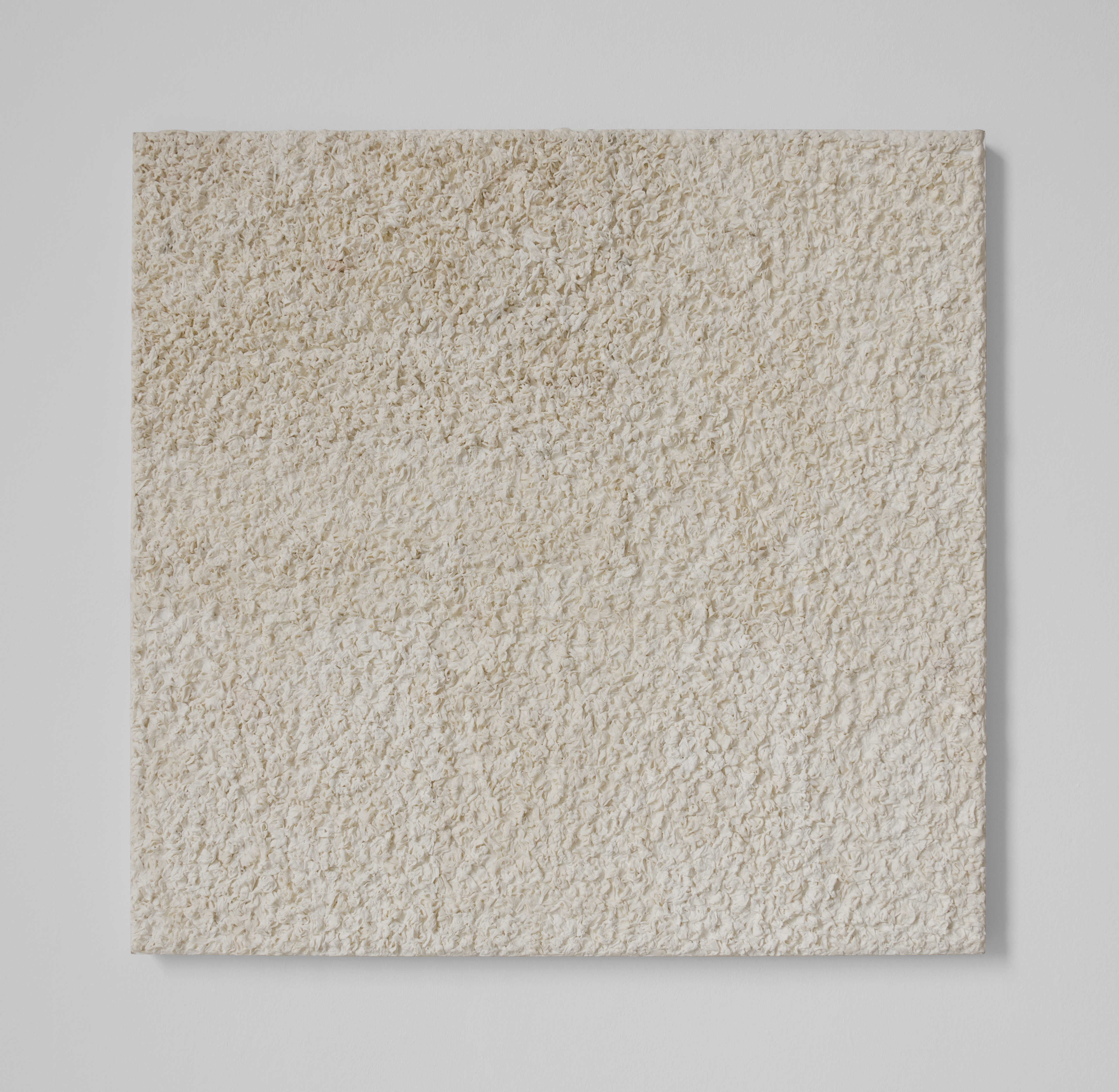 'Untitled' (Chewing gum painting (self portrait)); Emily Robinson, 2013; Peppermint 'Extra' Chewing Gum (approx 5400 pieces) on MDF board; 75.4 × 72.5cm