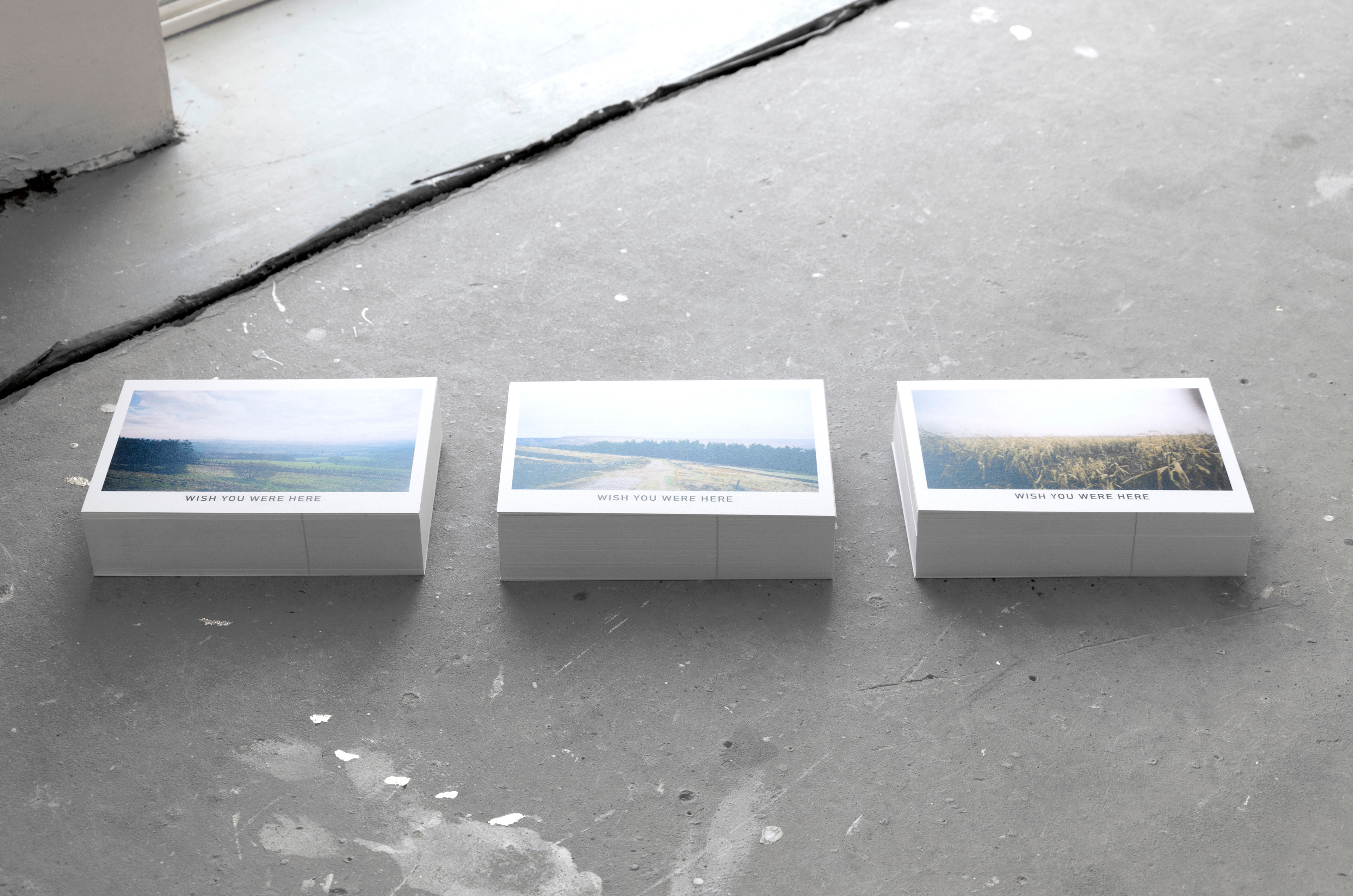 Horizon Hunter: Postcard Collection; Philip Speakman, 2015; collection of inkjet printed postcards in three variations to be taken by visitors; 10.5 × 14.7cm [×300]