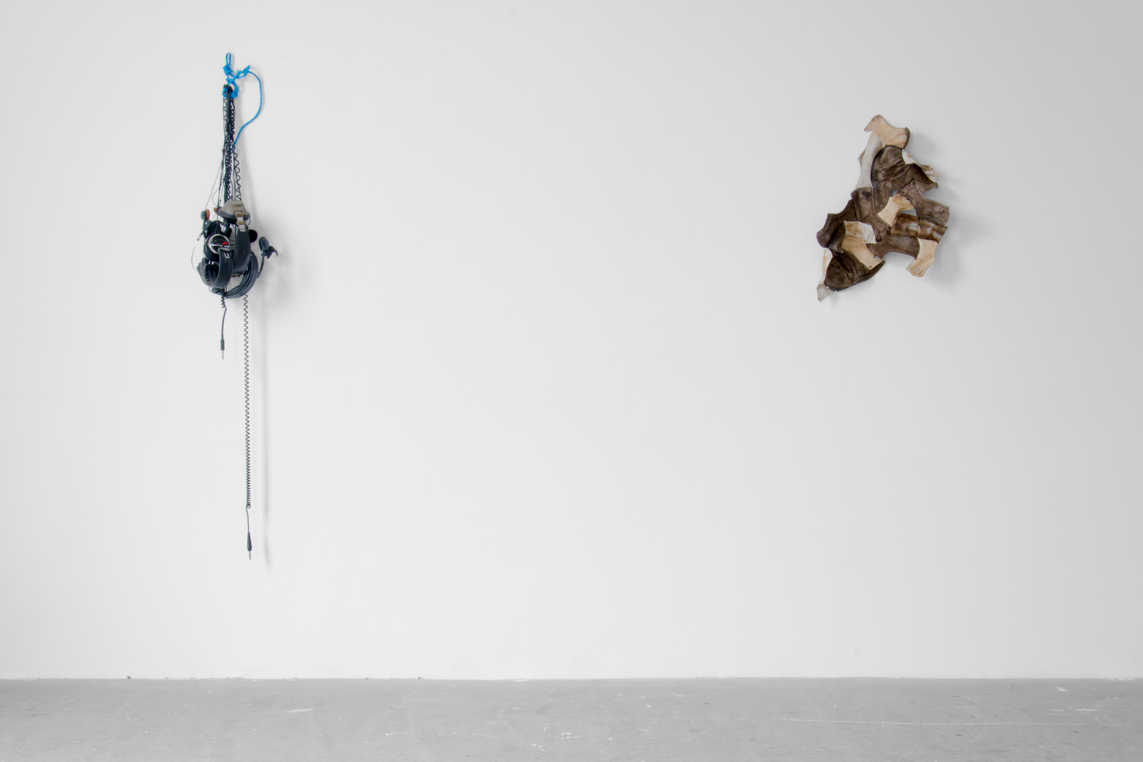 Headphones; Juan Cruz, 2013; headphones; 175 × 25 × 20cm approx. / Shoes; Juan Cruz, 2013; shoes; 65 × 45 × 10cm approx.