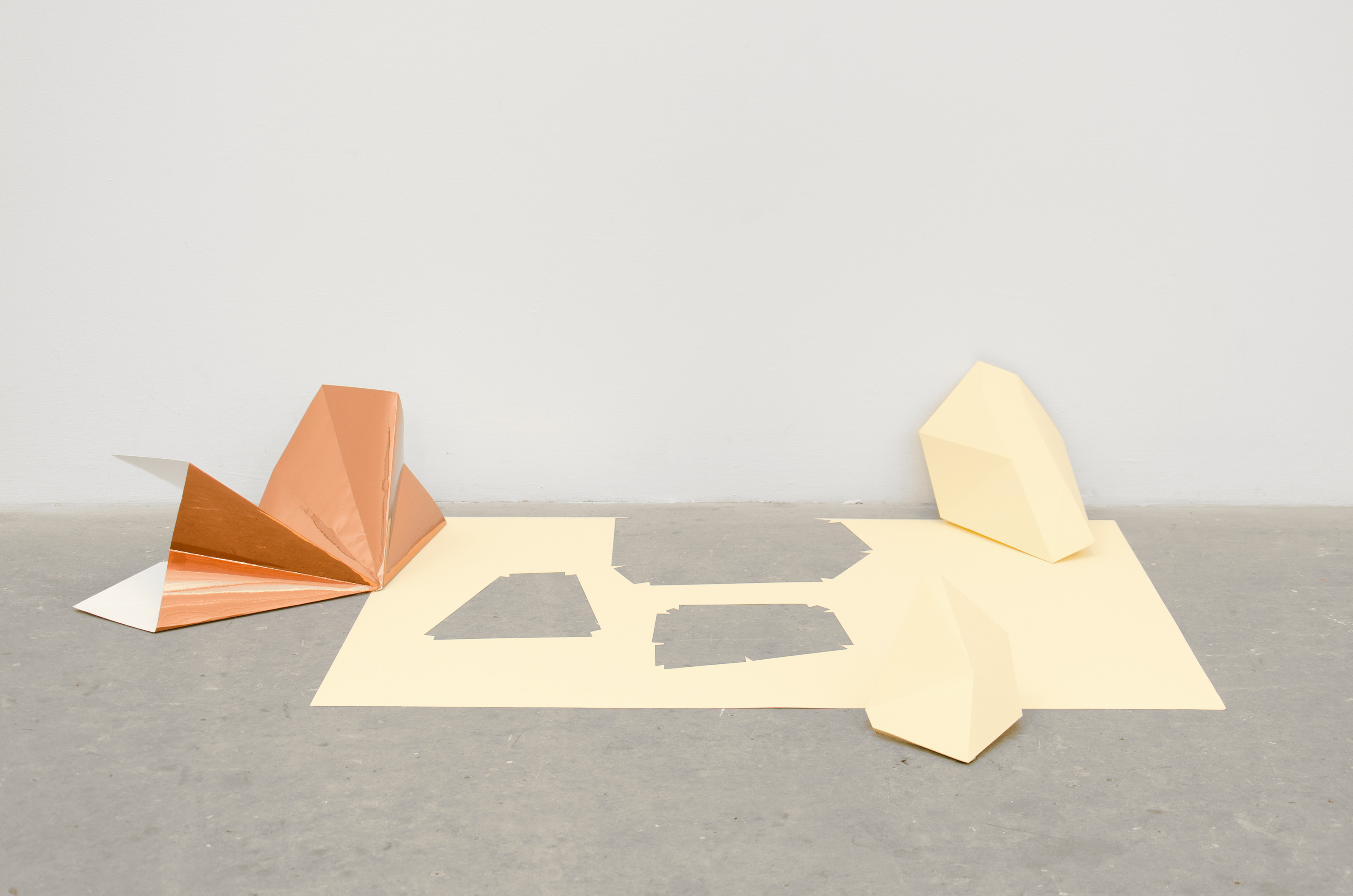 Untitled (paper constructions); Eve Matthews, 2013; paper; dimensions as installed