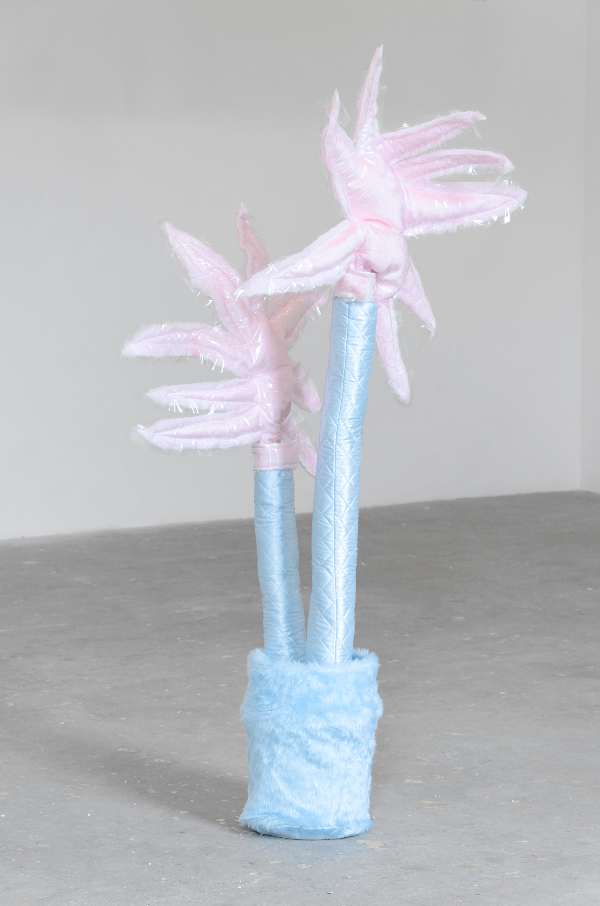 yukky; Freya Fullarton, 2015; faux fur, polyester, PVC, cat litter; 165 × 95 × 35cm