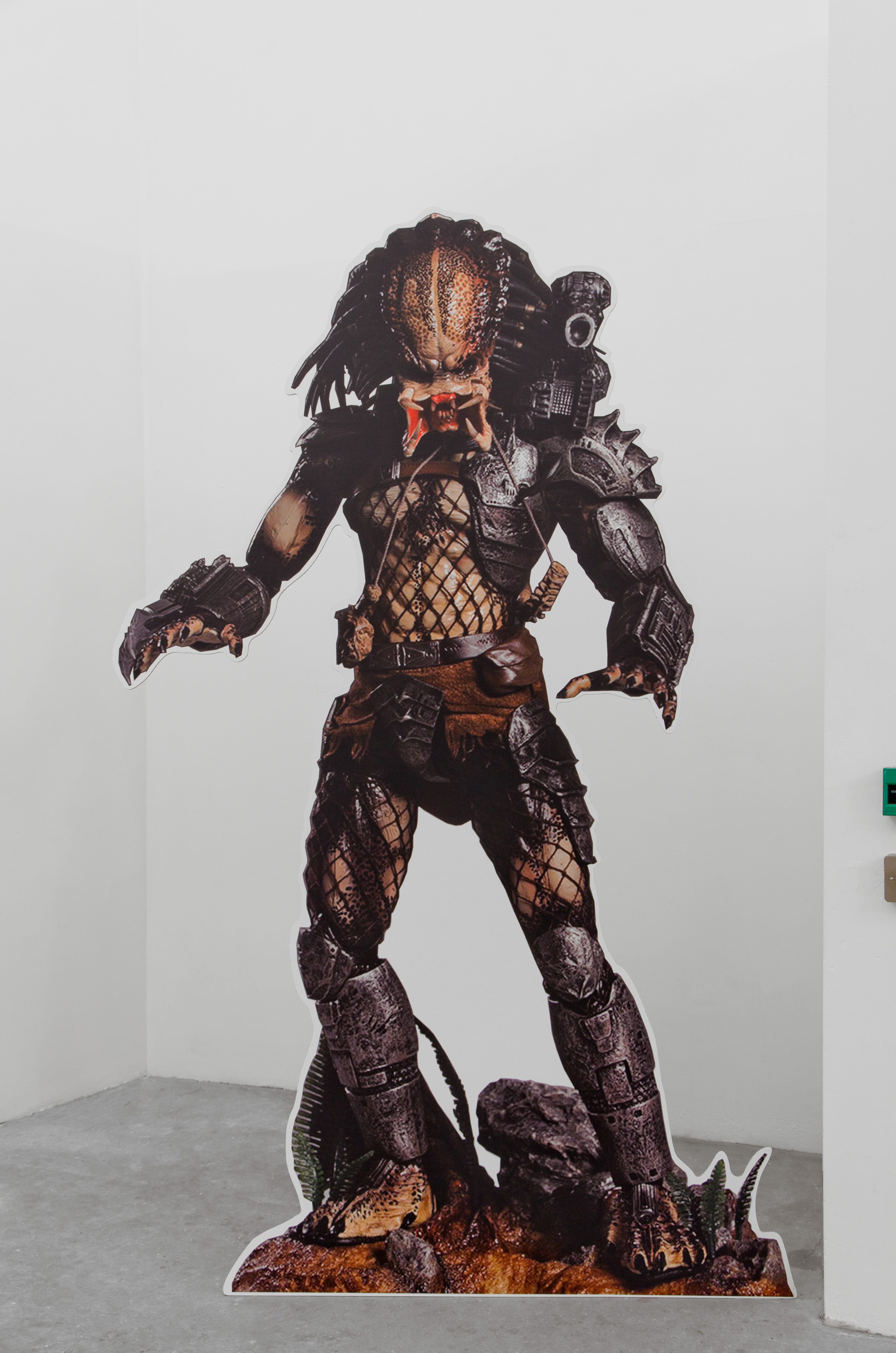 Predator 3 Standee; 2013; Exhibition invigilated by Predator cardboard cut-outs; 214 × 136 × 40cm [×3]