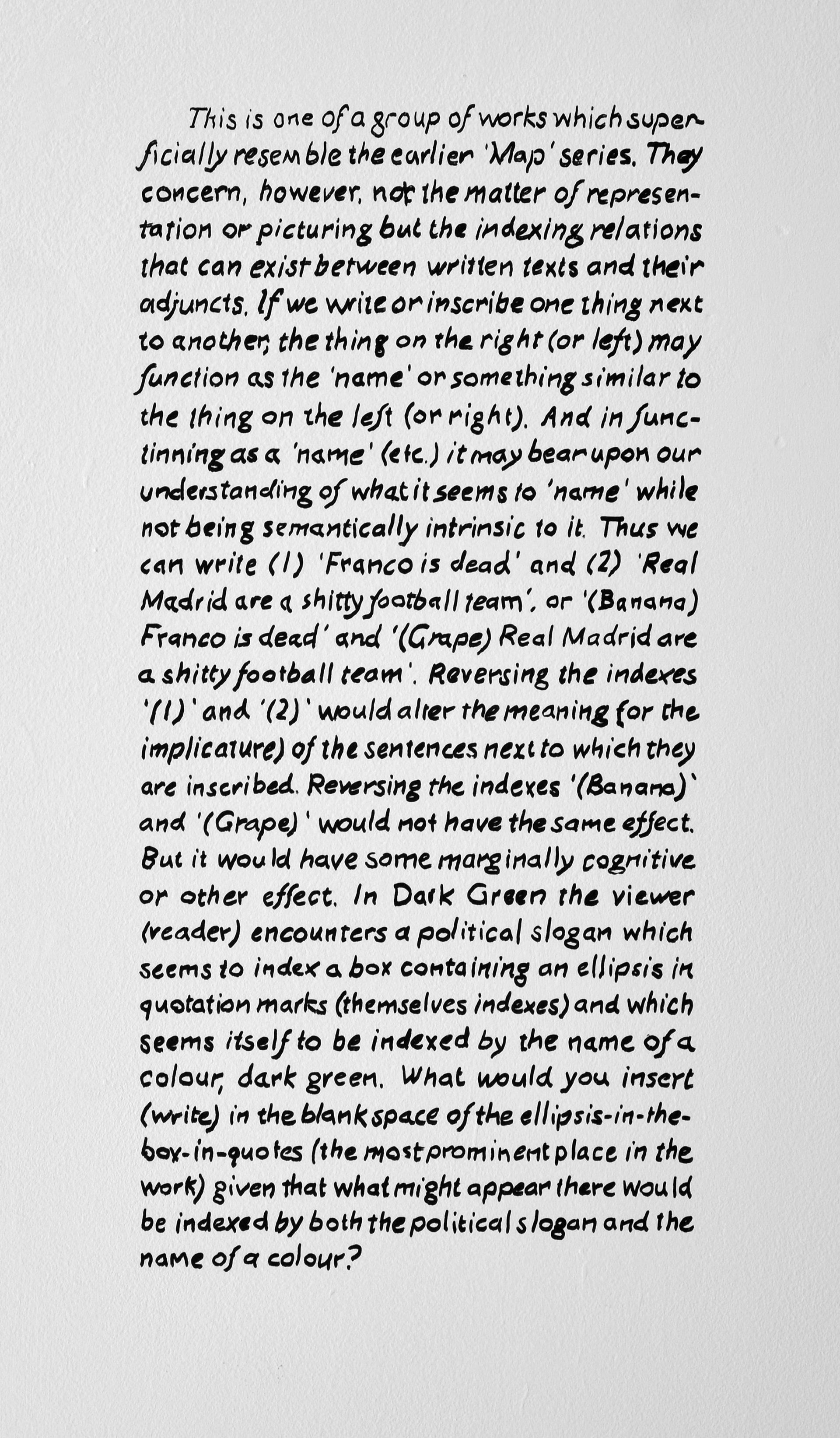 Baldwin, M., Harrison, C. and Ramsden, M., Art & Language In Practice, Vol.1: Illustrated Handbook (Barcelona: Fundació Antoni Tàpies, 1999) p.199