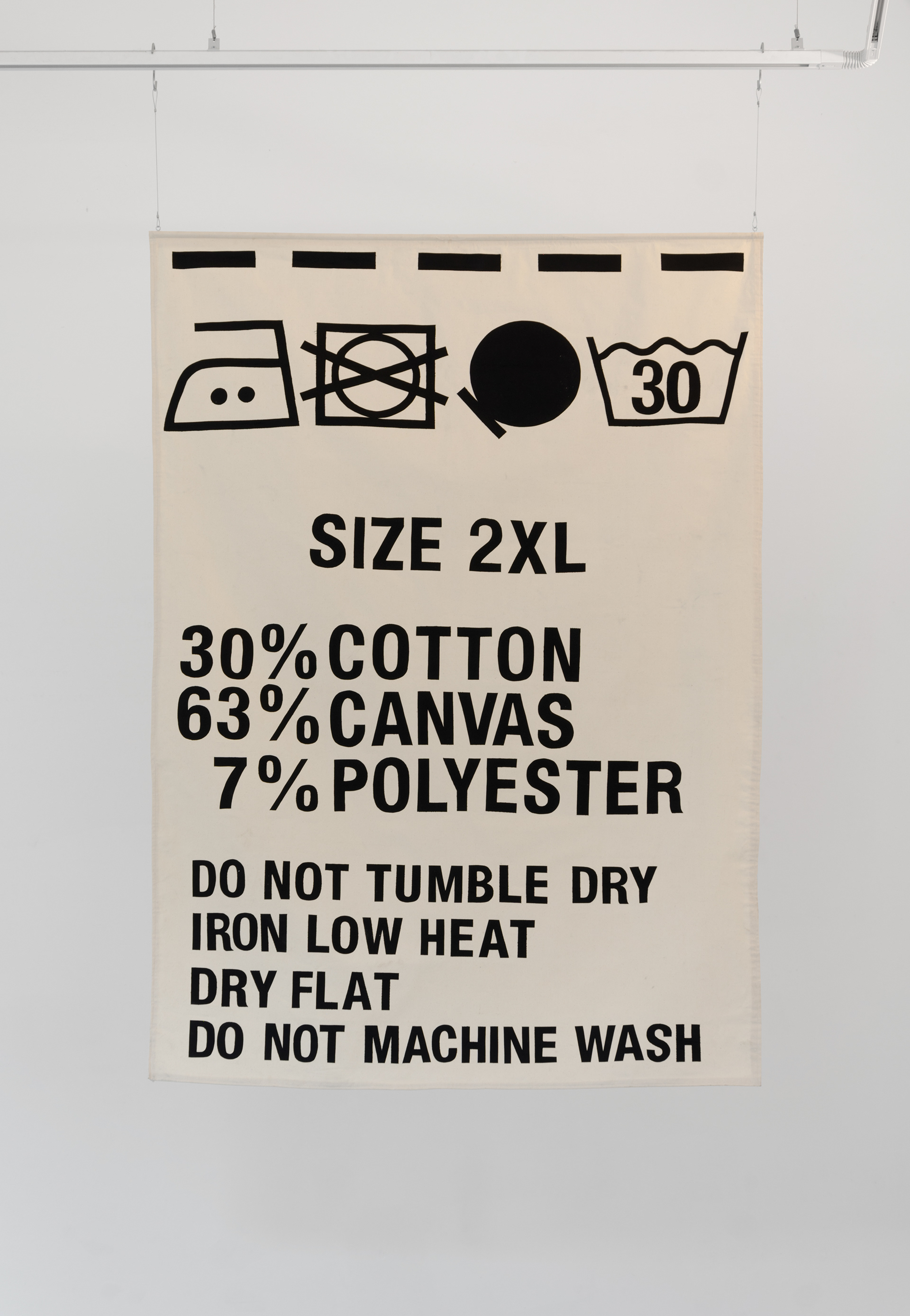 A Guide To Common Care; Joanne Dawson, 2015; canvas, cotton, polyester; 197 × 134cm