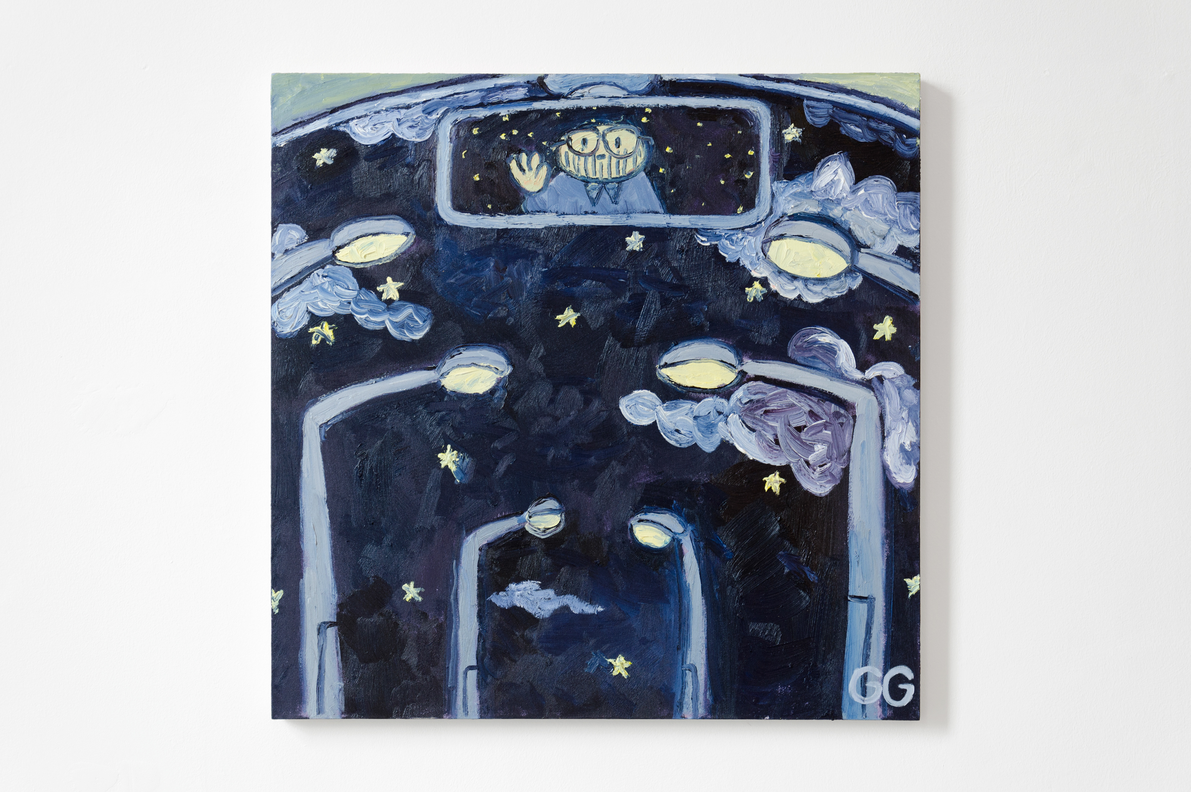 Waving goodbye, as she drives away; George Garthwaite, 2015; oil on canvas; 80 × 80cm