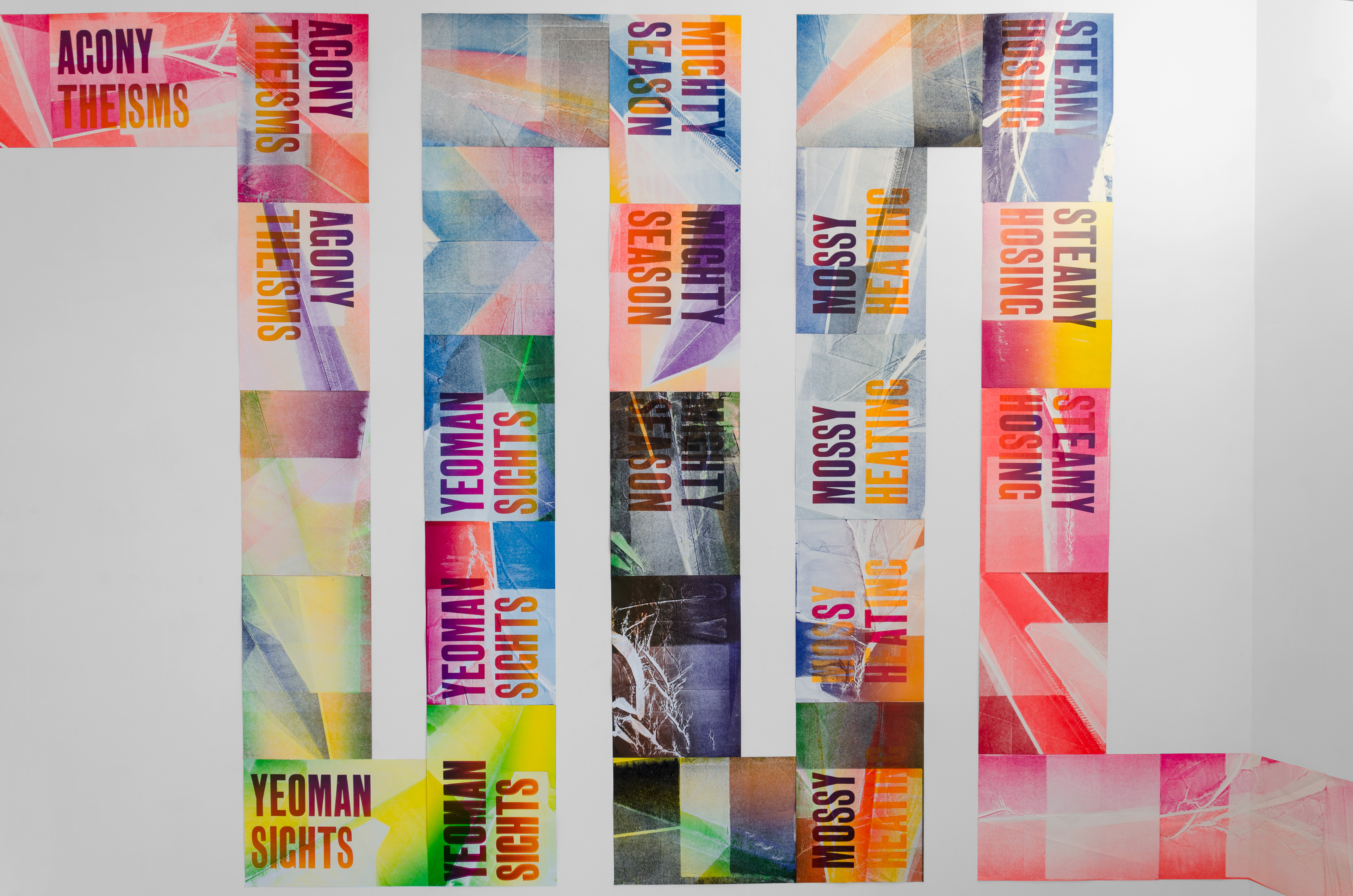 No title; Ciara Phillips and Edwin Pickstone, 2015; letterpress print on paper; 45 × 64cm [×127]