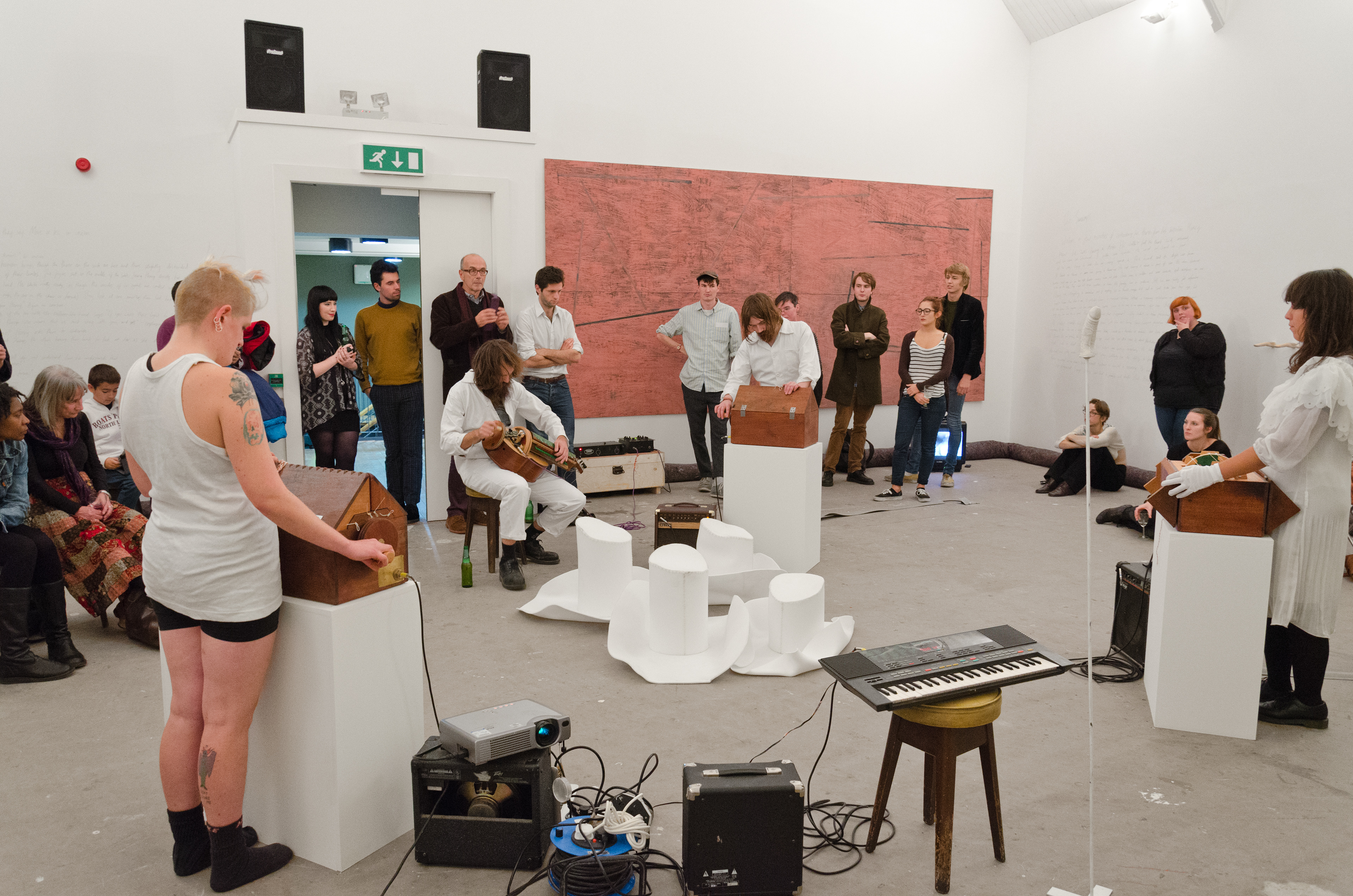 Composition for 3 Positiv Churches and 1 Hurdy Gurdy; Joseph Lewis, 2013