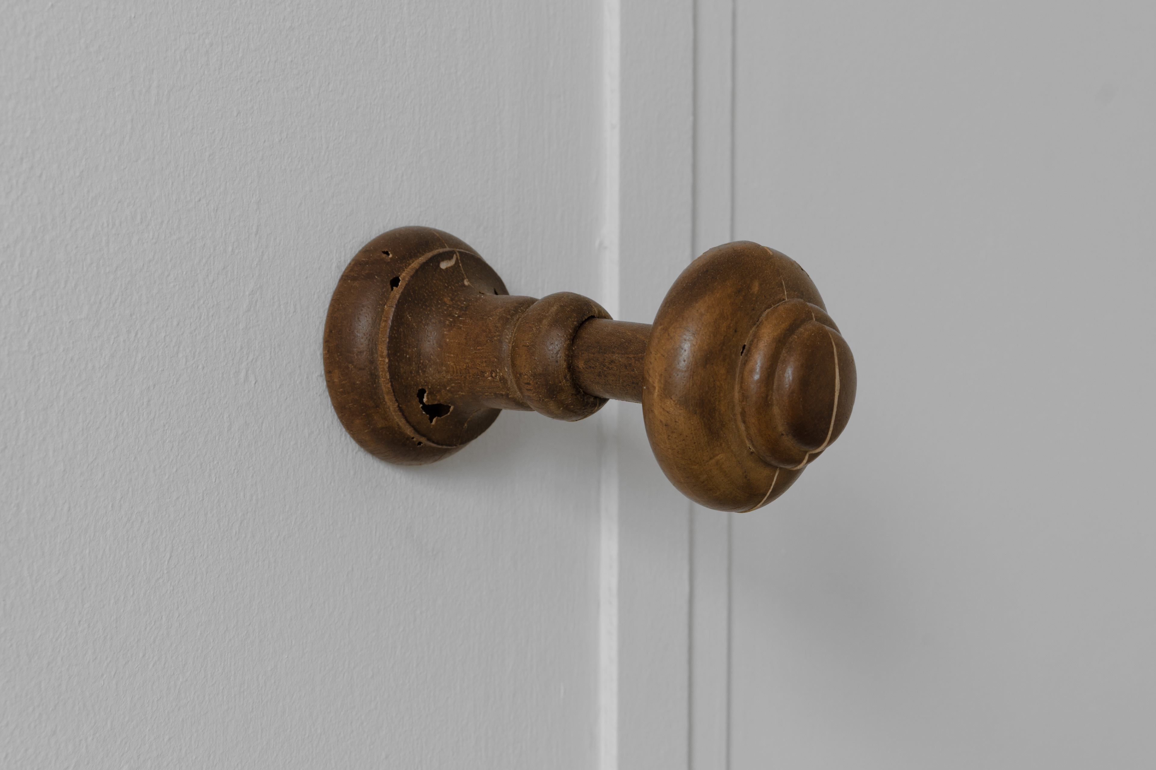Veneer; Ian Jackson, 2013; Hollowed curtain holdback; dimensions variable