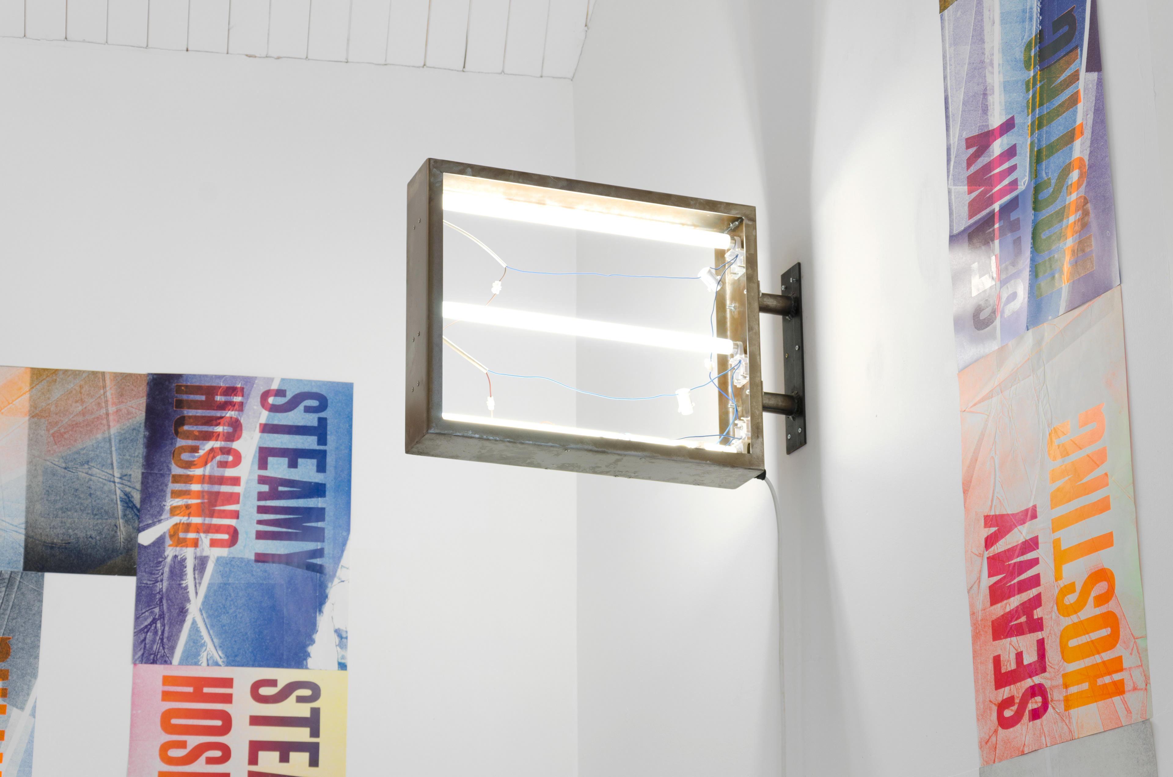 Untitled (empties); Jake Krushell, 2014; mild steel and flourensent tubes; 42 × 62 × 15cm