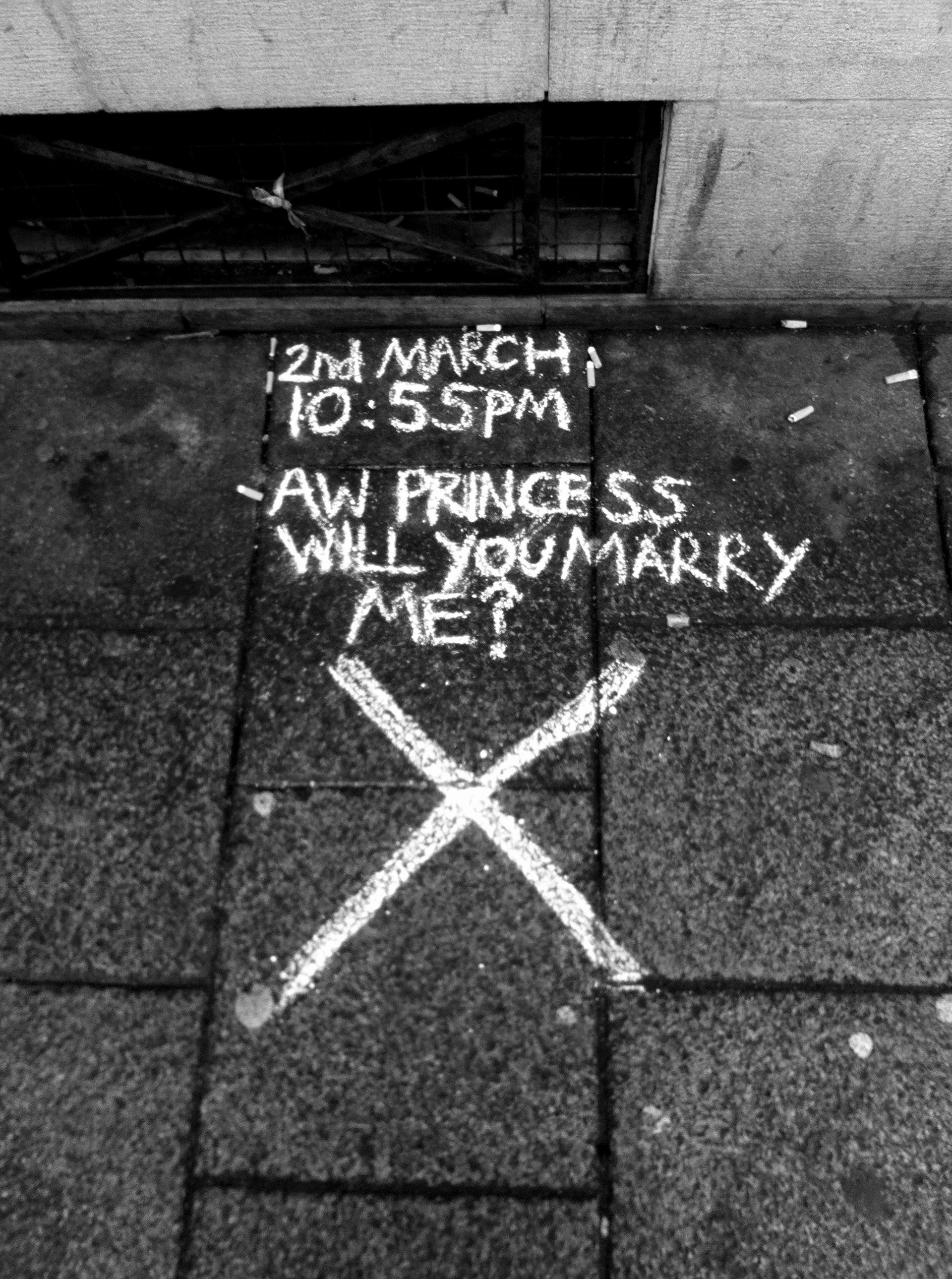 Mapping The streets of Leeds; Jennifer Morgan, 2013; chalk markings (various locations)