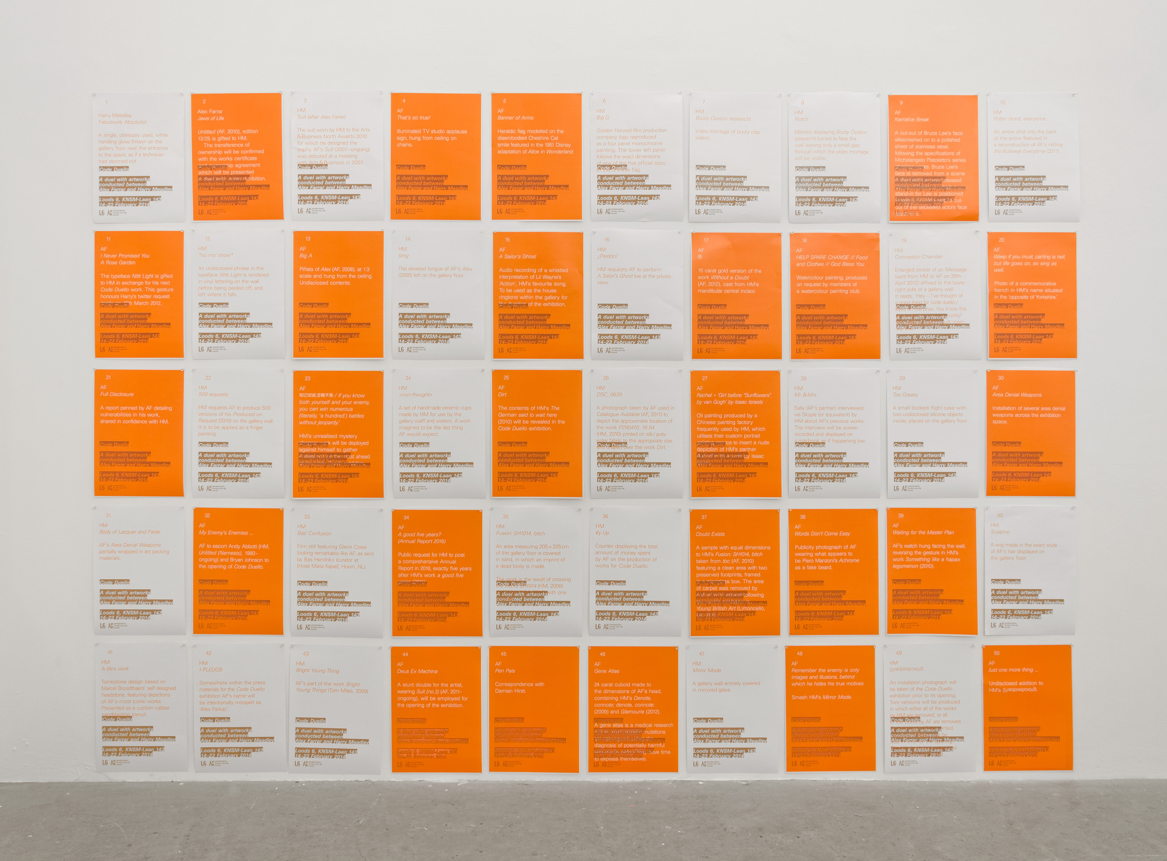 Code Duello (campaign concept); 2013; Proof prints of advertising campaign planned for fifty sites in Amsterdam; 223 × 318cm