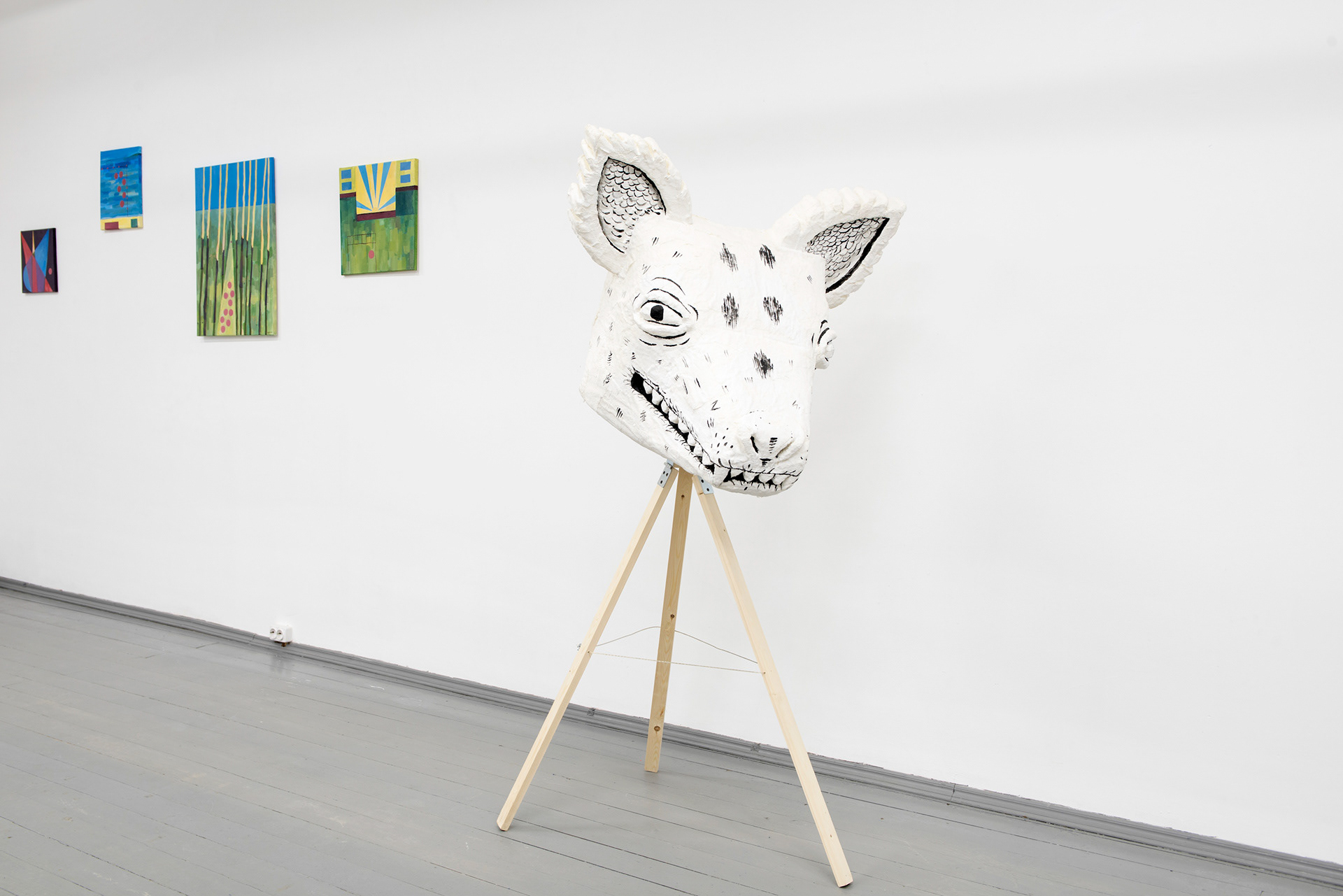 The Debutante; Dora Sidorenko, 2020; styrofoam, acrylic paint, comic book, video; dimensions variable