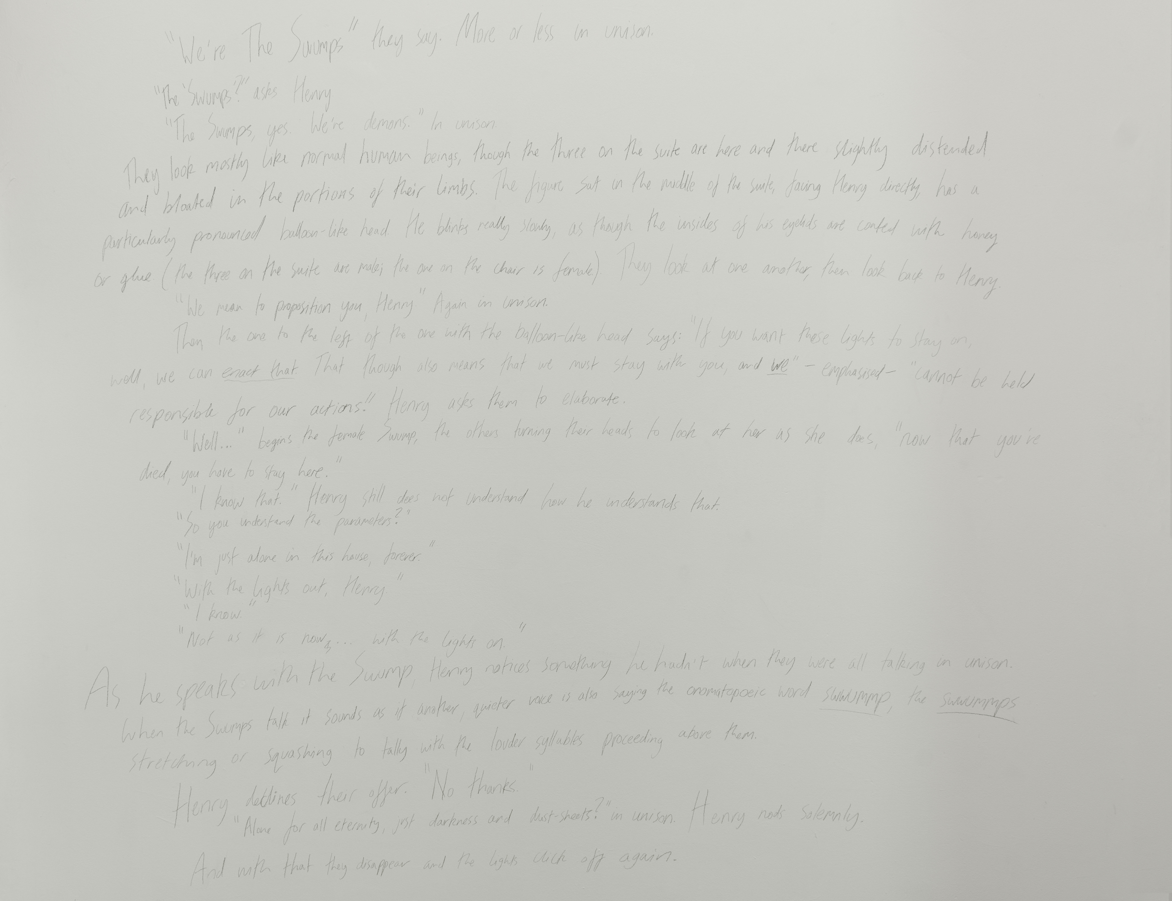 The Swumps; David Steans, 2013; Short horror story; dimensions variable