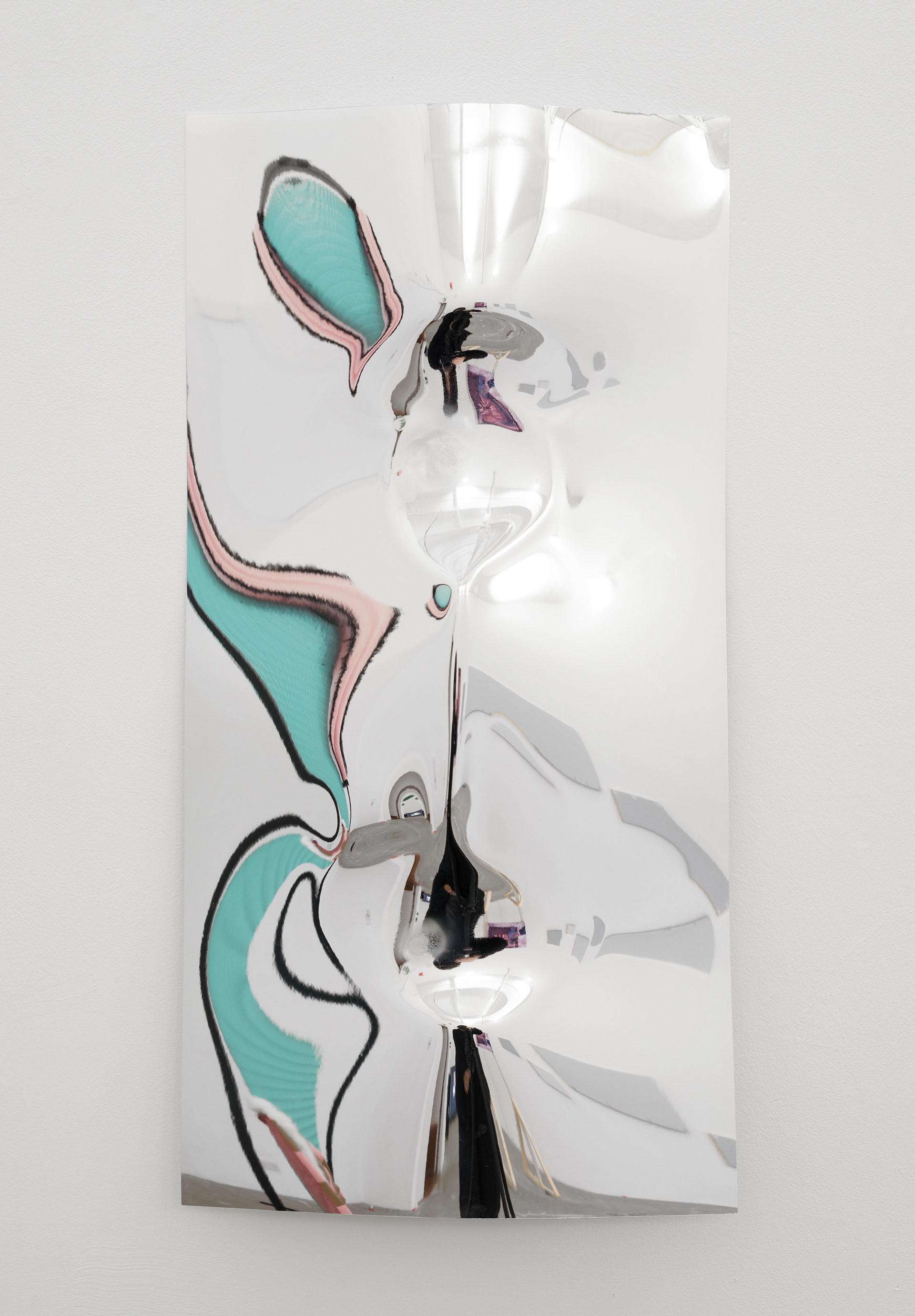 [blue bayou] where the folks are fine; and the world is mine / turbulence ii; Adeeb Ashfaq, 2015; mirrored styrene; 100 × 50 × 0.1 cm