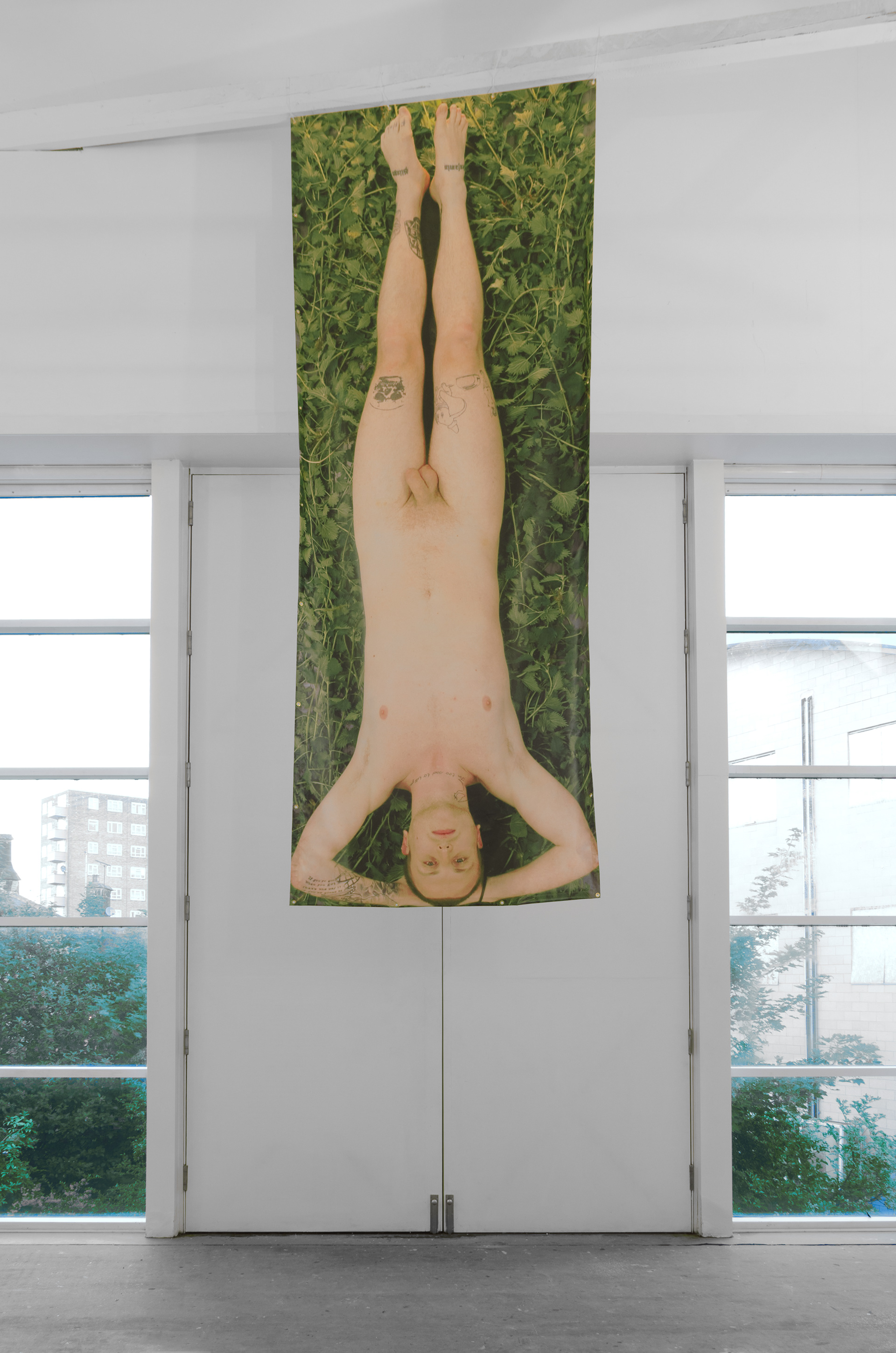 0b1111101000; Benjamin Edwin Slinger, 2013; Vinyl banner; 400 × 150cm