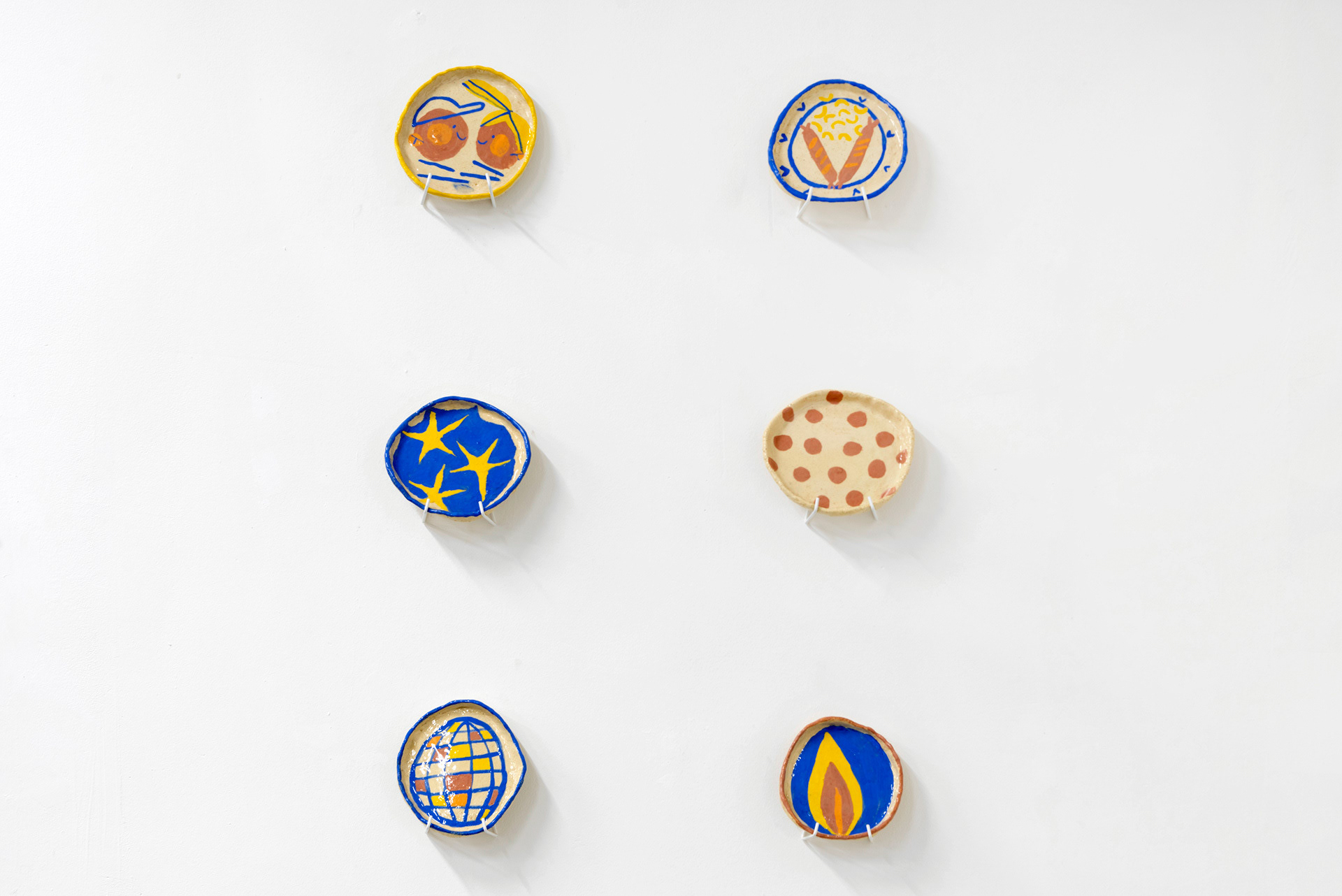 Summer Camp; Valerya Milovanova, 2021; acrylic on canvas, chamotte, zine; dimensions variable