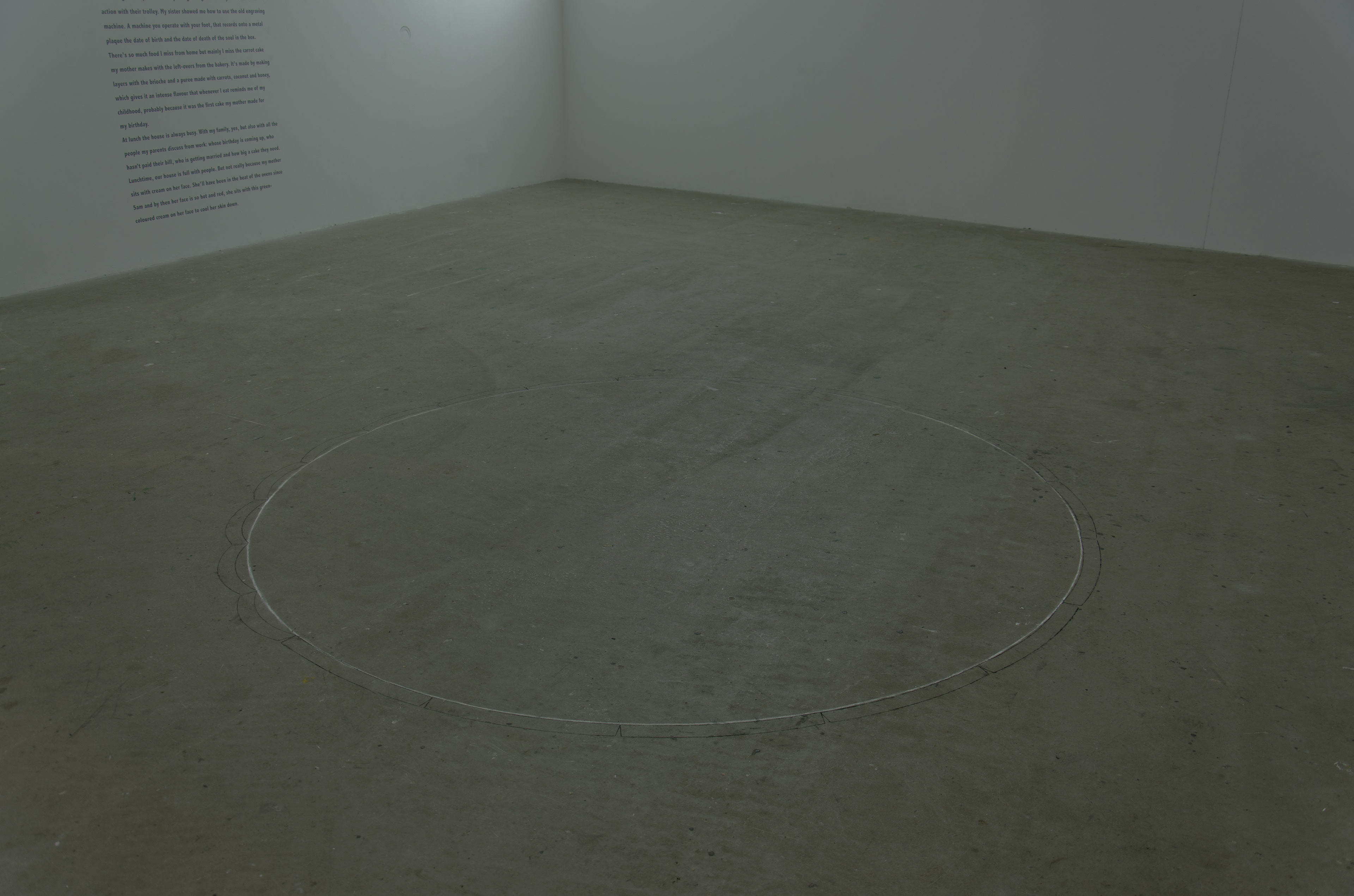 Outline; Stuart Bennett, 2013; white pencil, black pencil; 231 × 231cm