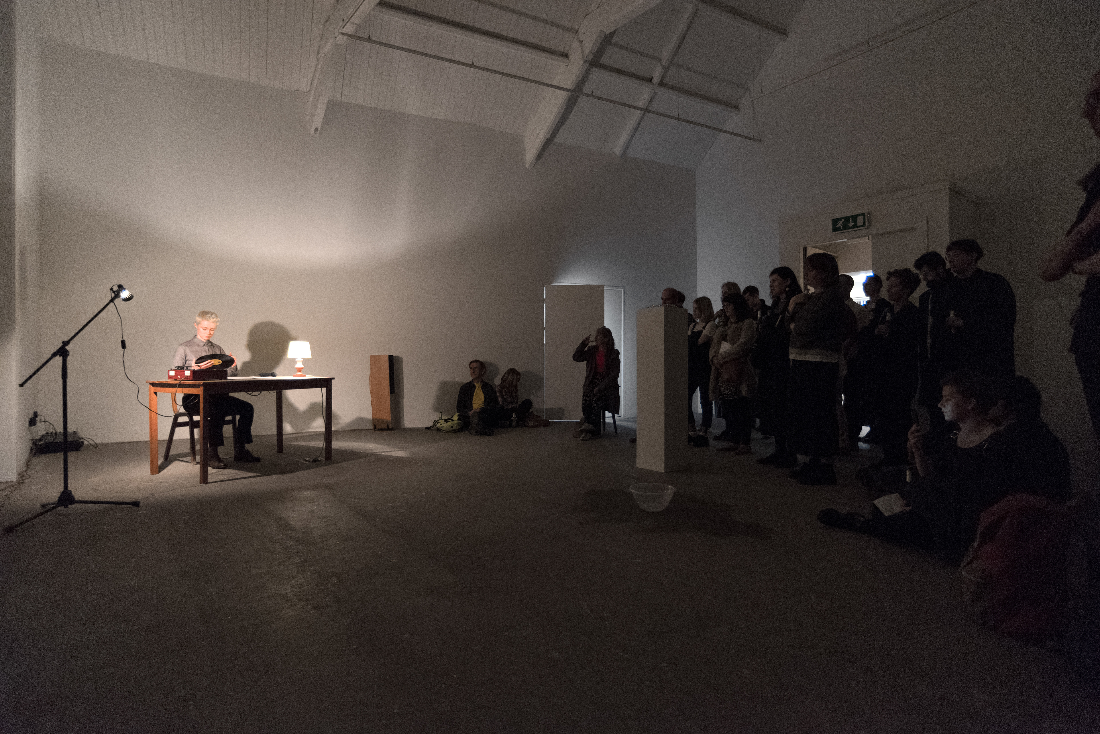 Audiophilia, Katy Bentham, 2016, live performance with record player, lamp and microphone, 19:30-19:40pm 11/05/16