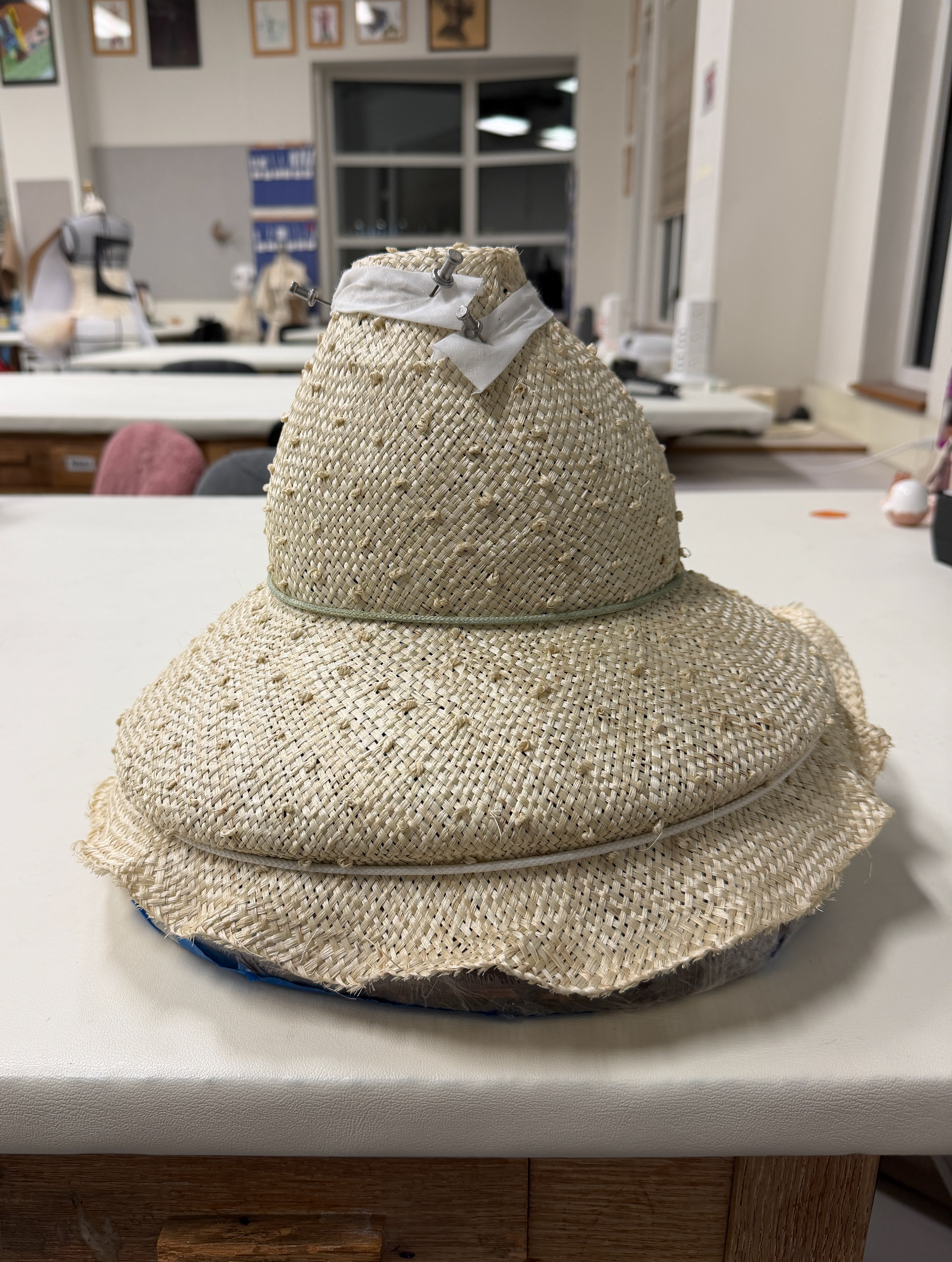 straw steamed on block