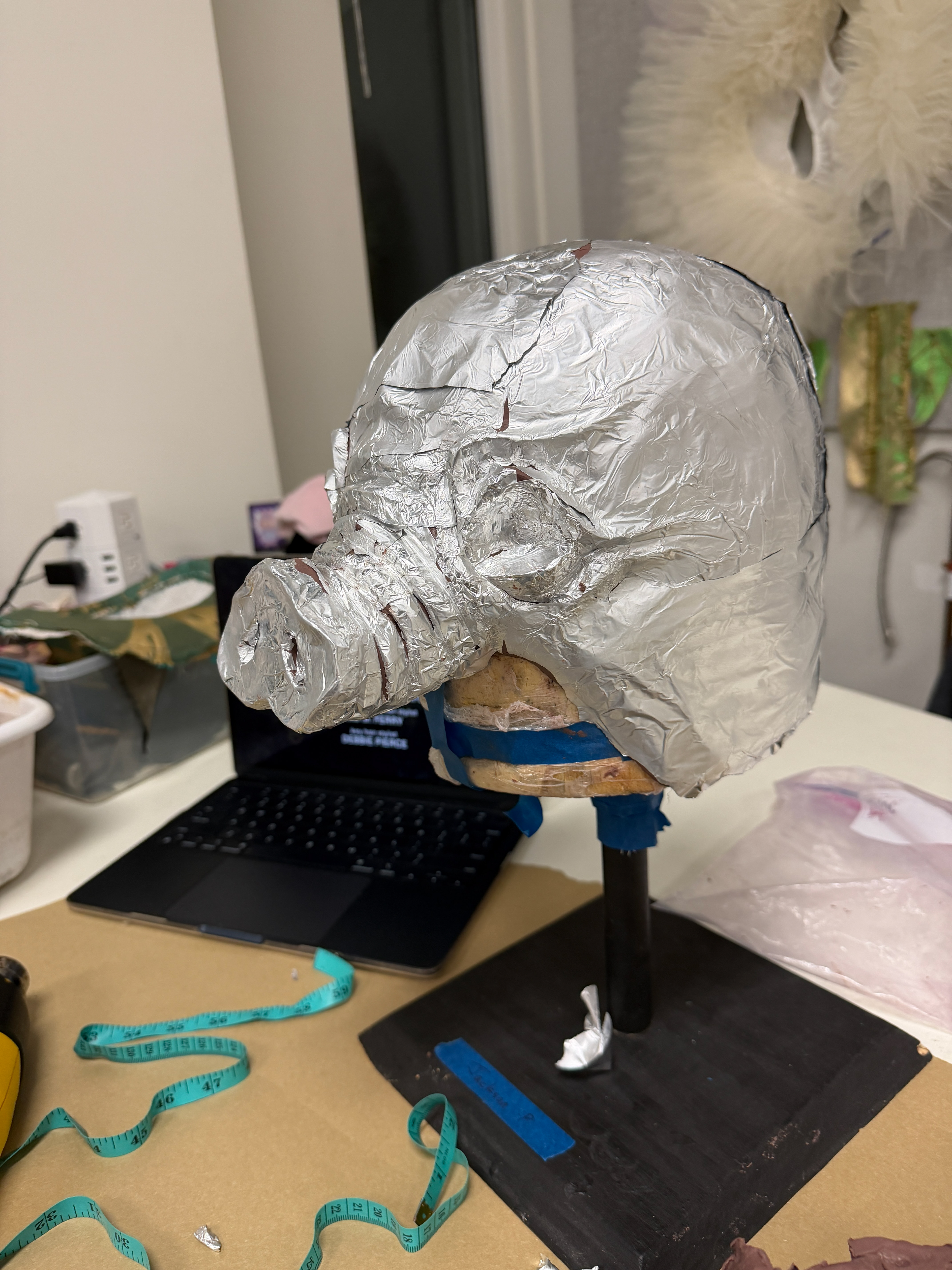 tin foil over clay sculpt