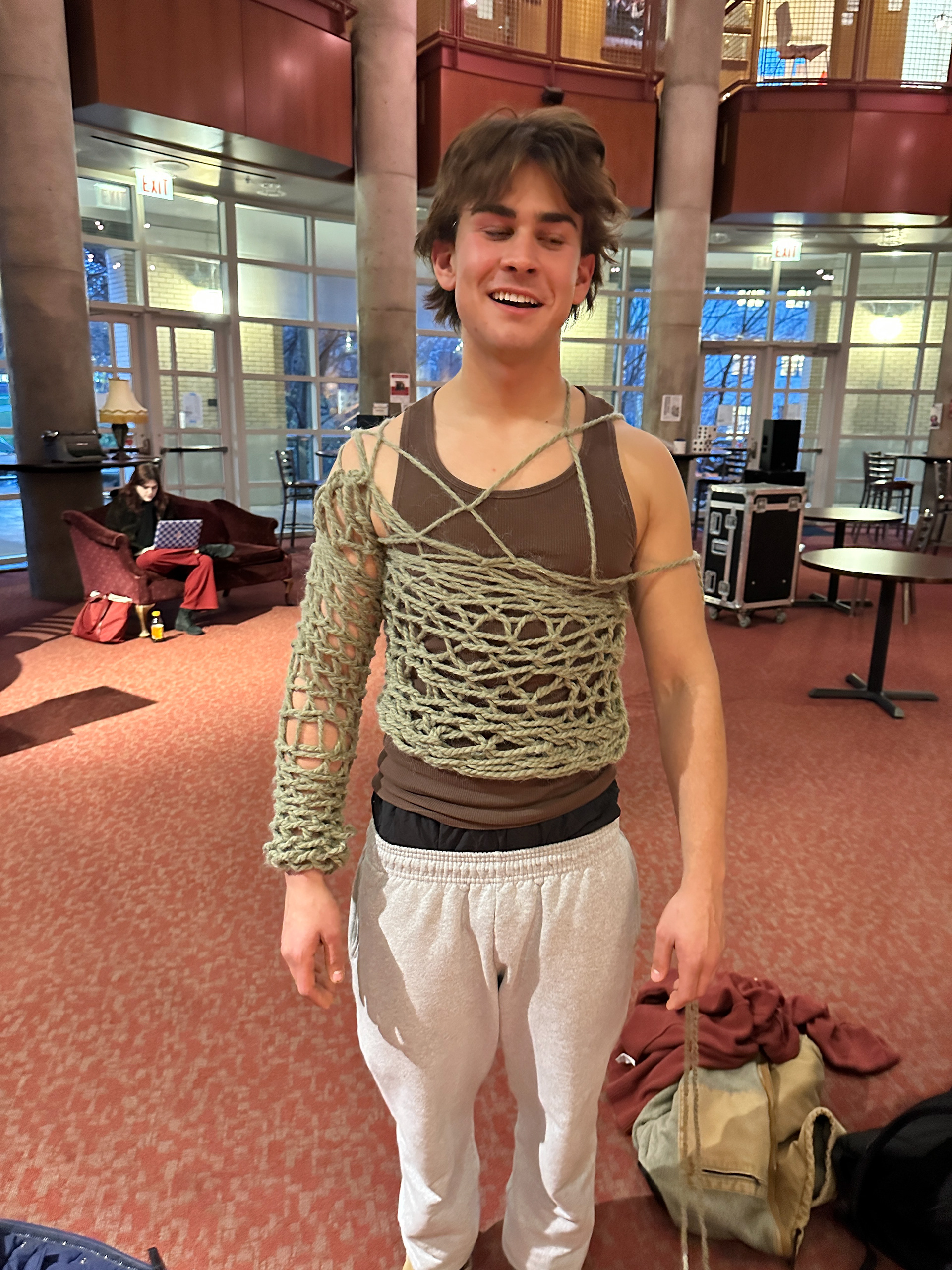 I freestyle crocheted this top as the base of the outfit - it proved to be too small at the first fitting