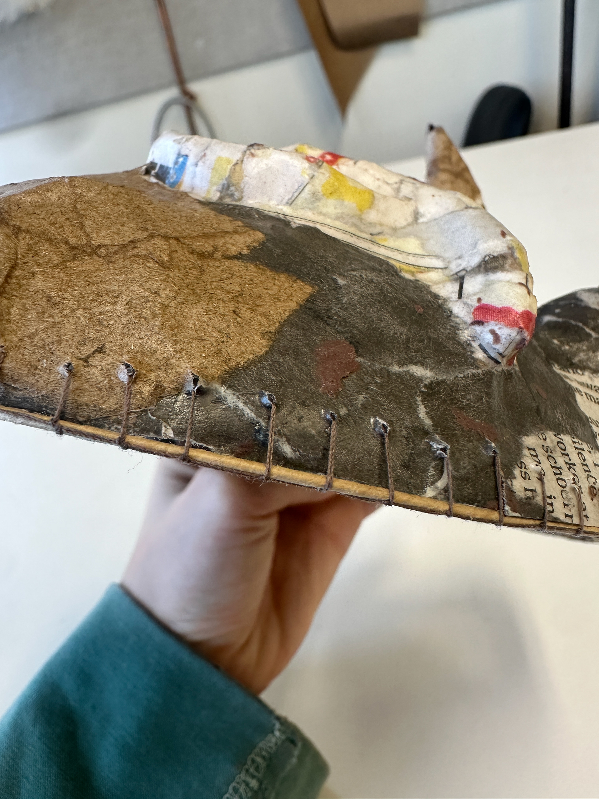 closeup of wiring stitch