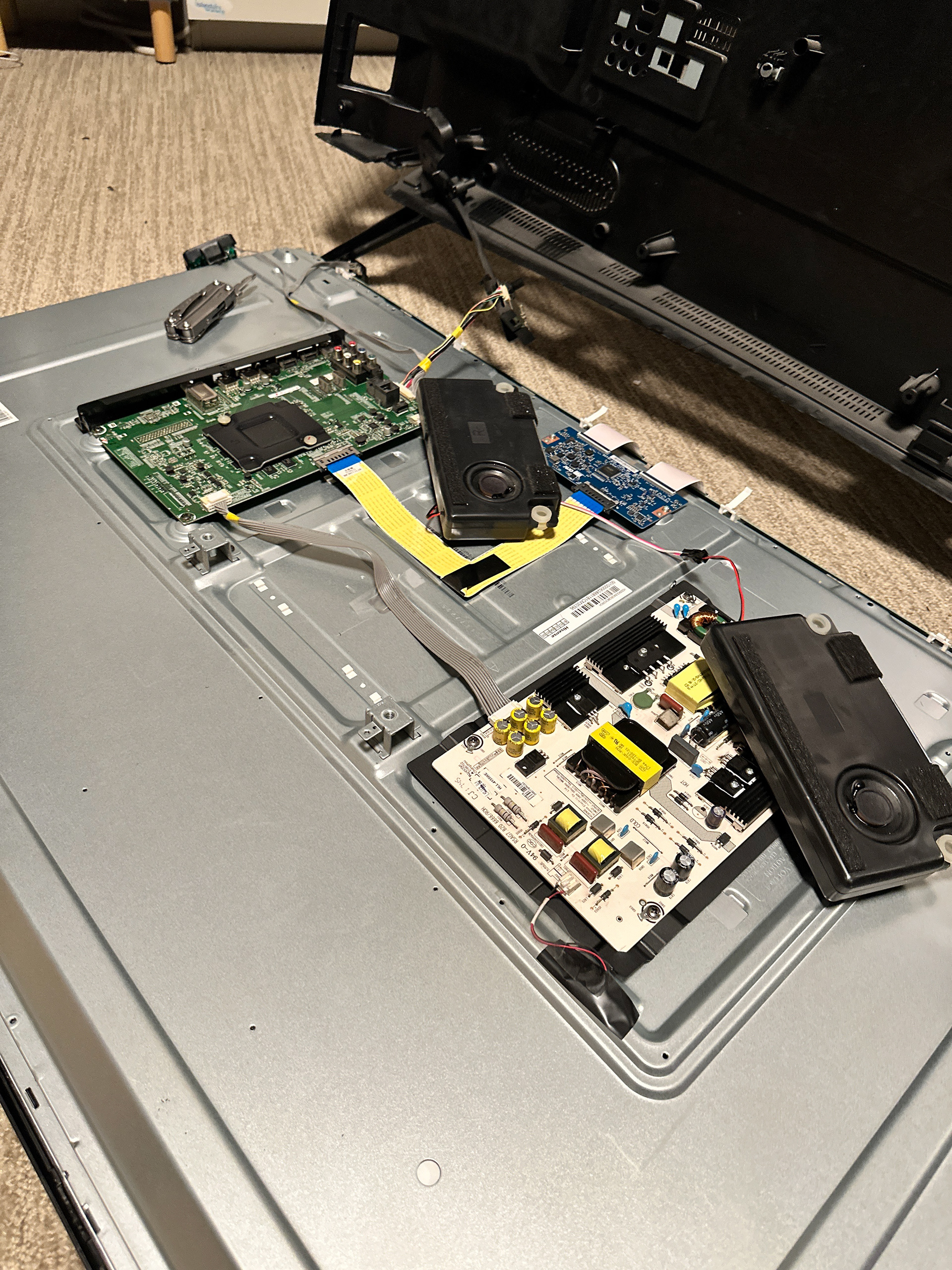 the inside of the TV