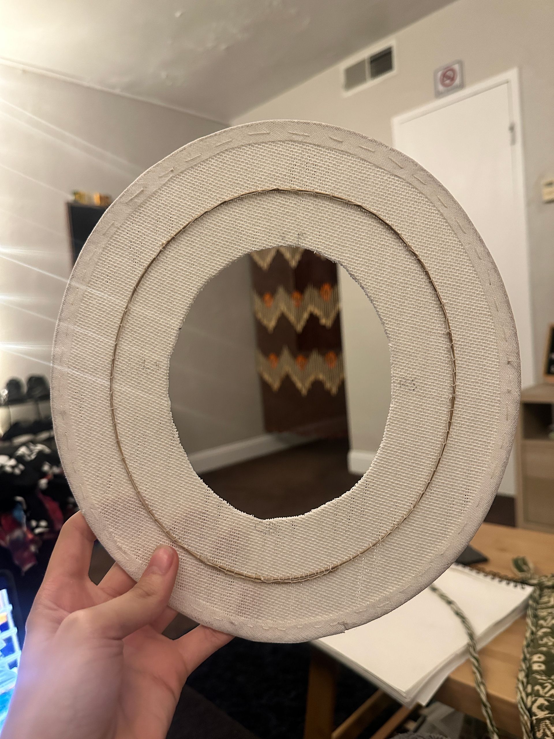 elastic sewn
