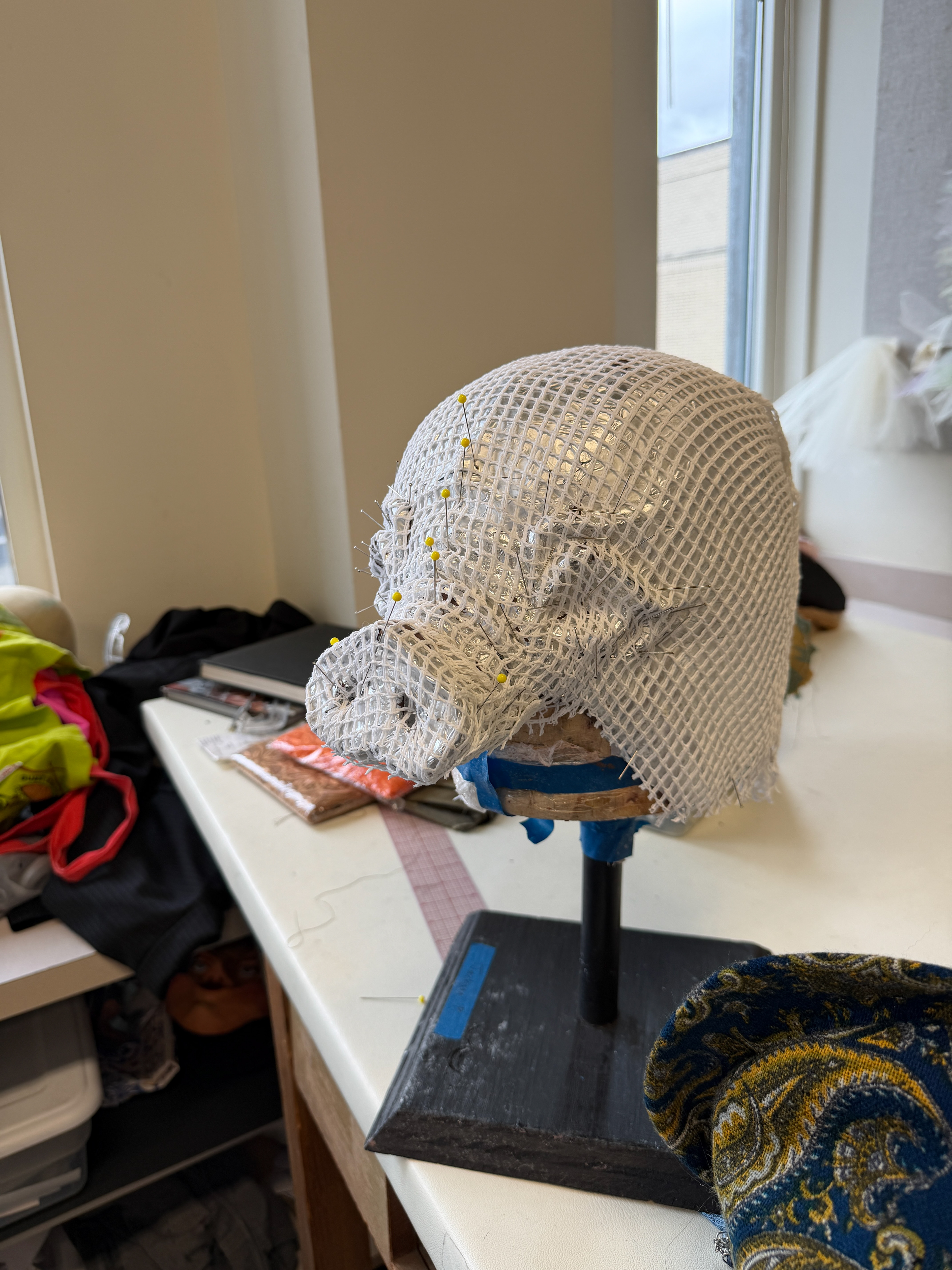 varaform dipped in hot water and molded to sculpt