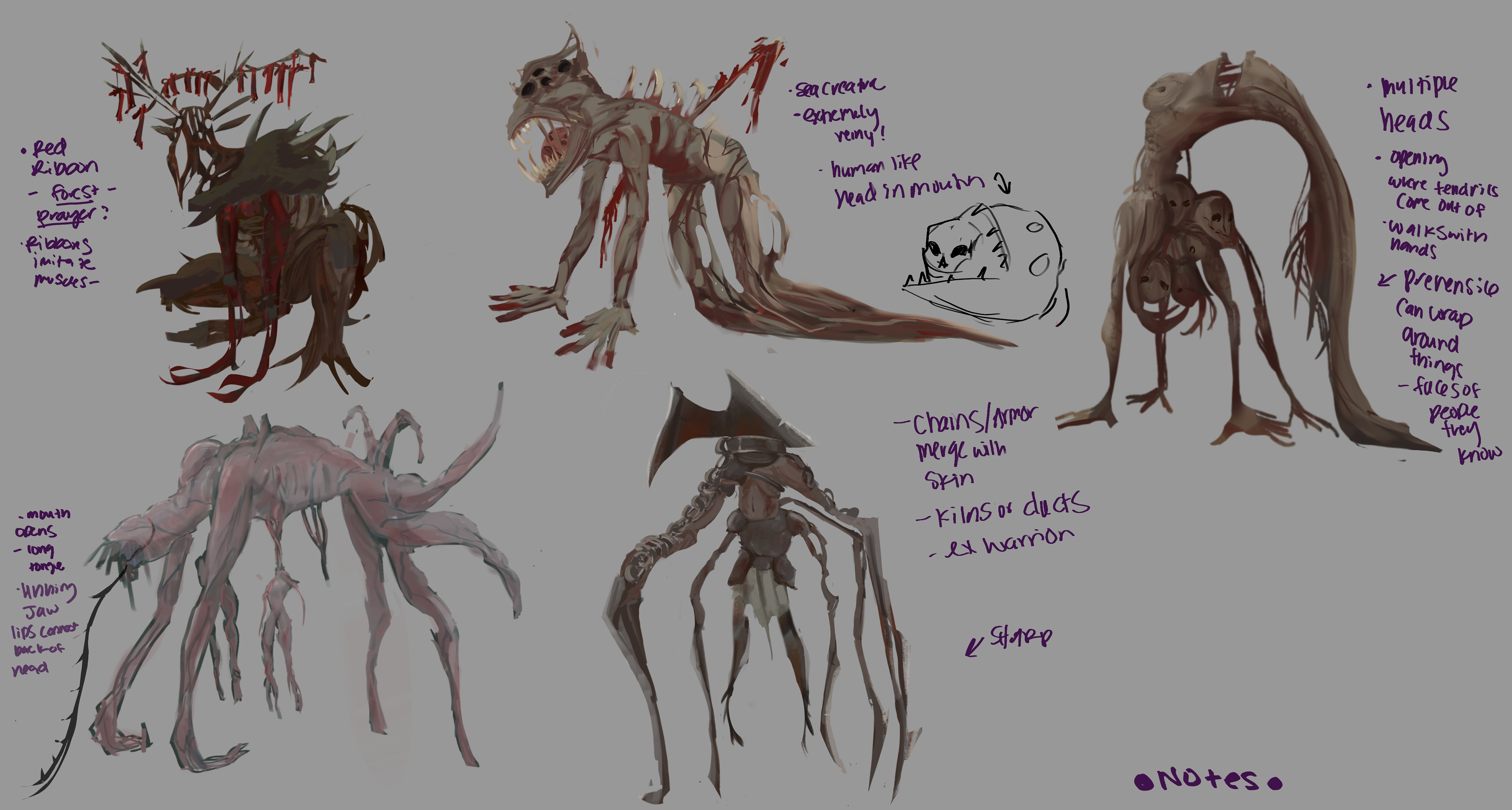 Student Film Perchta, Design Rough sketches