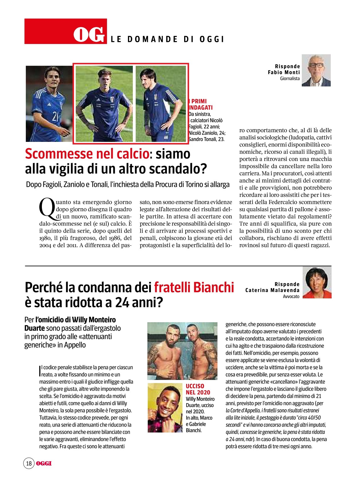 Oggi - Zaniolo e Tonali