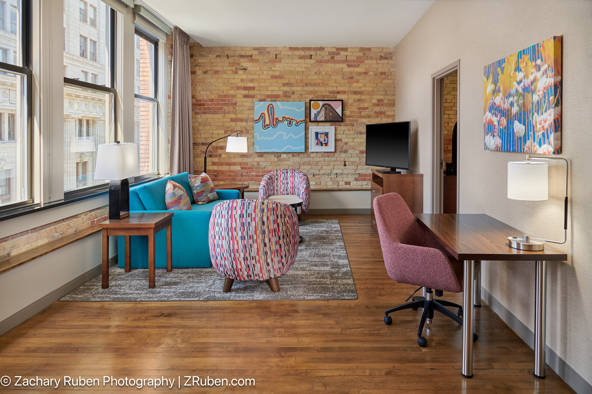 Living Room at Homewood Suites Grand Rapids Downtown