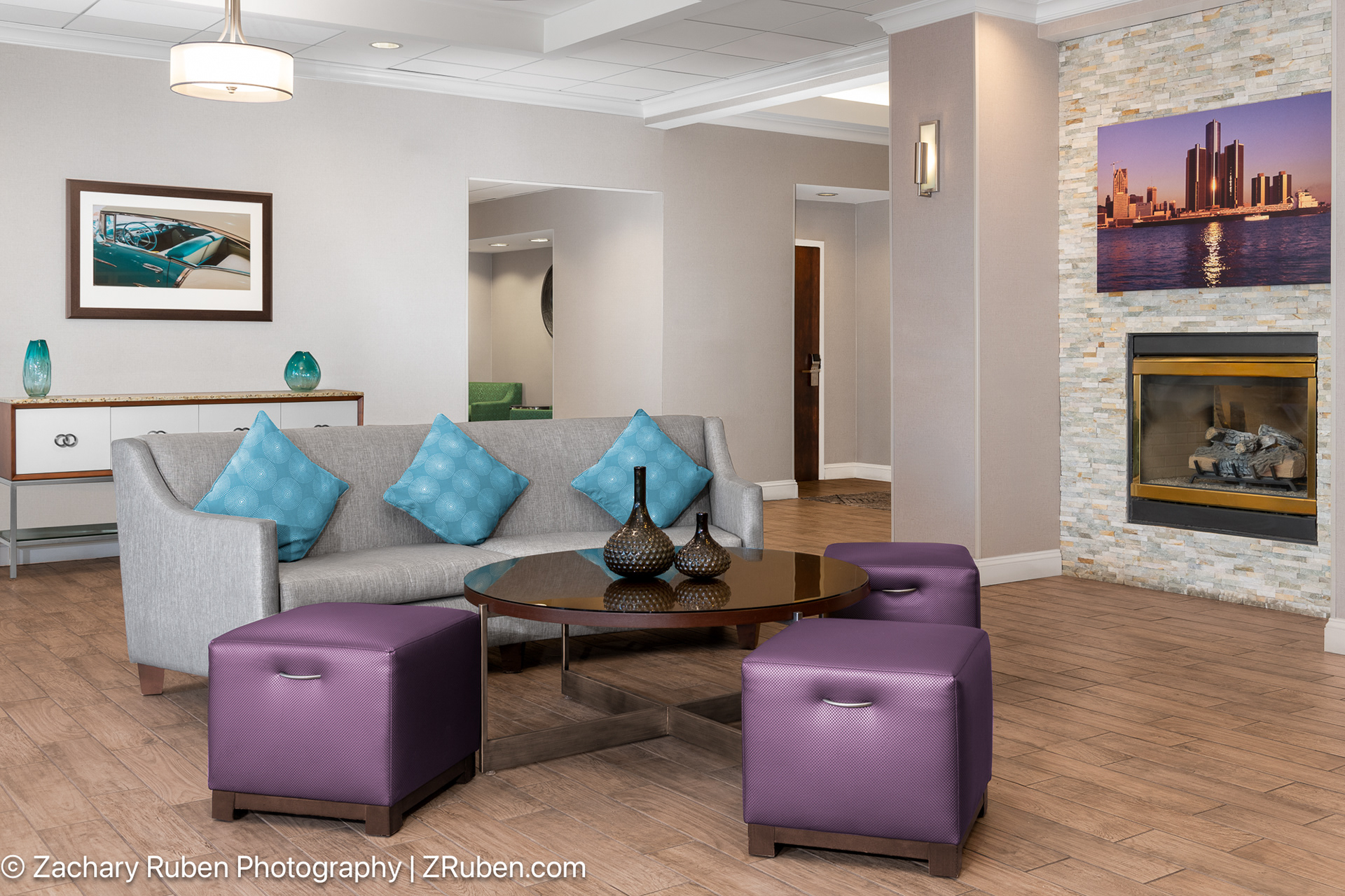 Lobby at Homewood Suites Detroit Troy