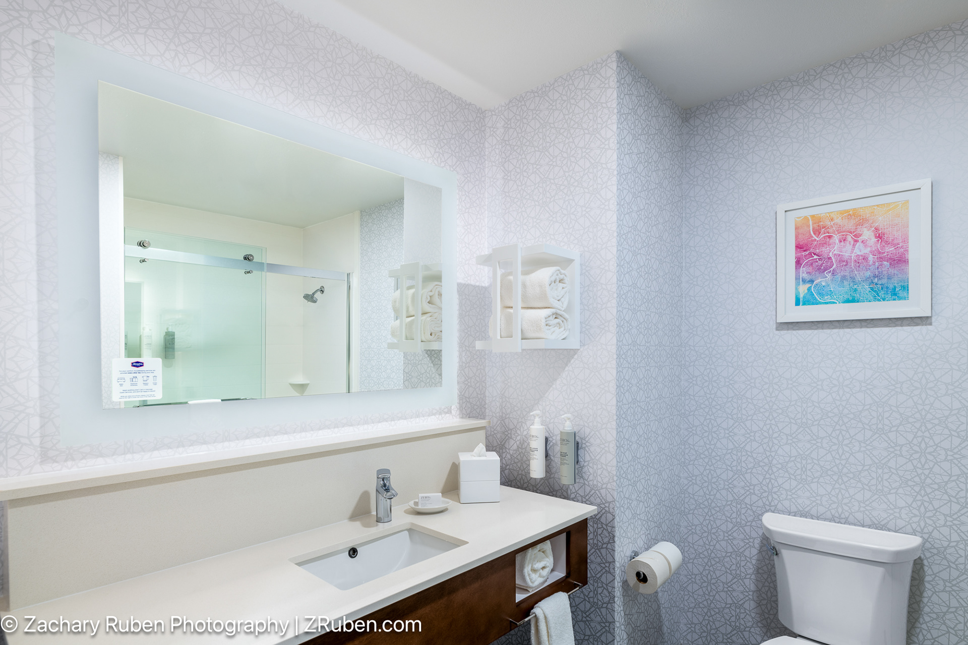 Shower Bathroom at Hampton Inn Sacramento CAL Expo